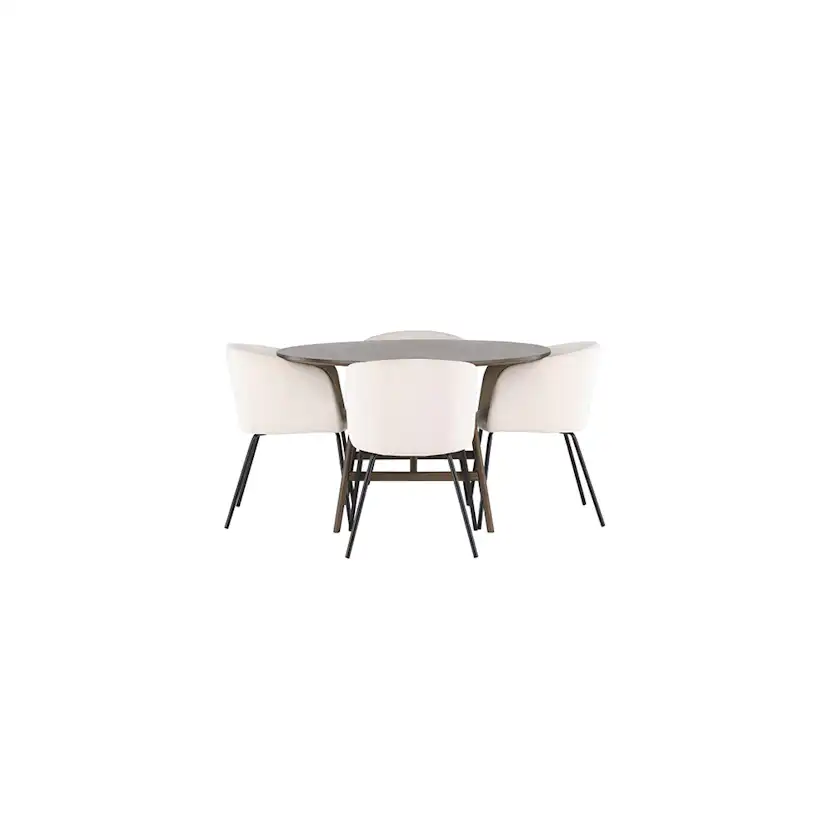 Spisegruppe Venture Home Kaseidon Ø100 cm med 4 stk Berit Stoler