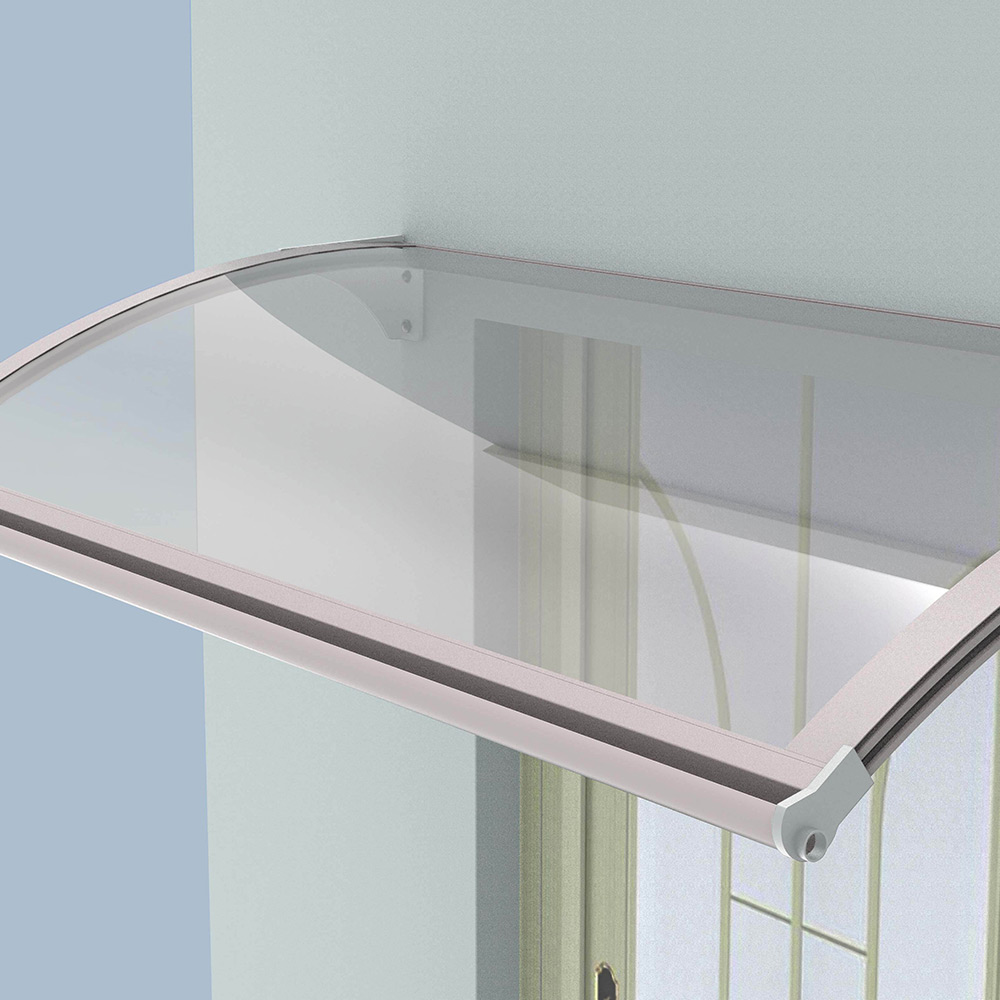 Entrétak LED silver/klarglas 1500x1000mm Sølv/Klart glass