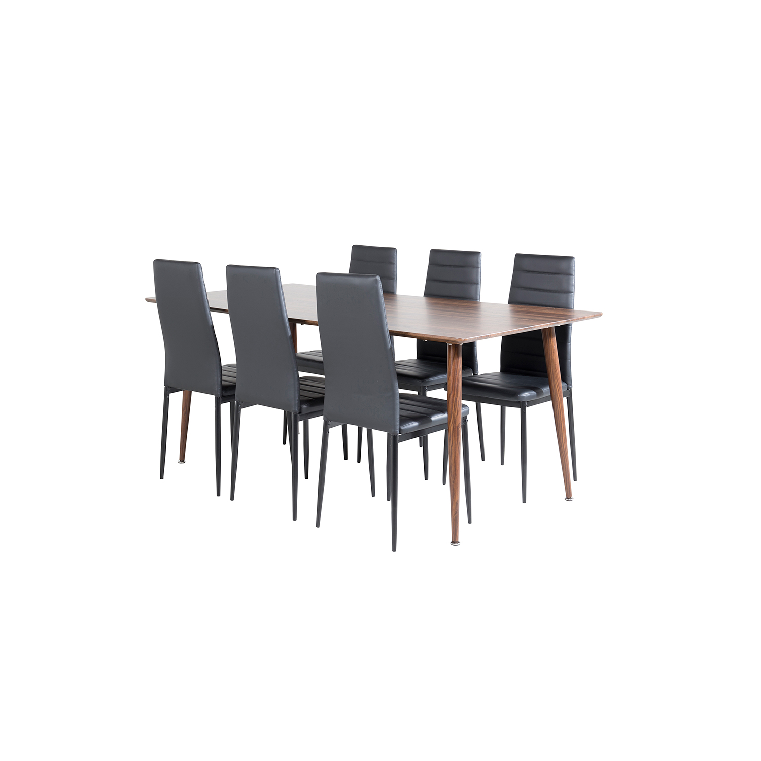 Spisegruppe Venture Home Pobbie med 6 Sly Stoler Kunstlær