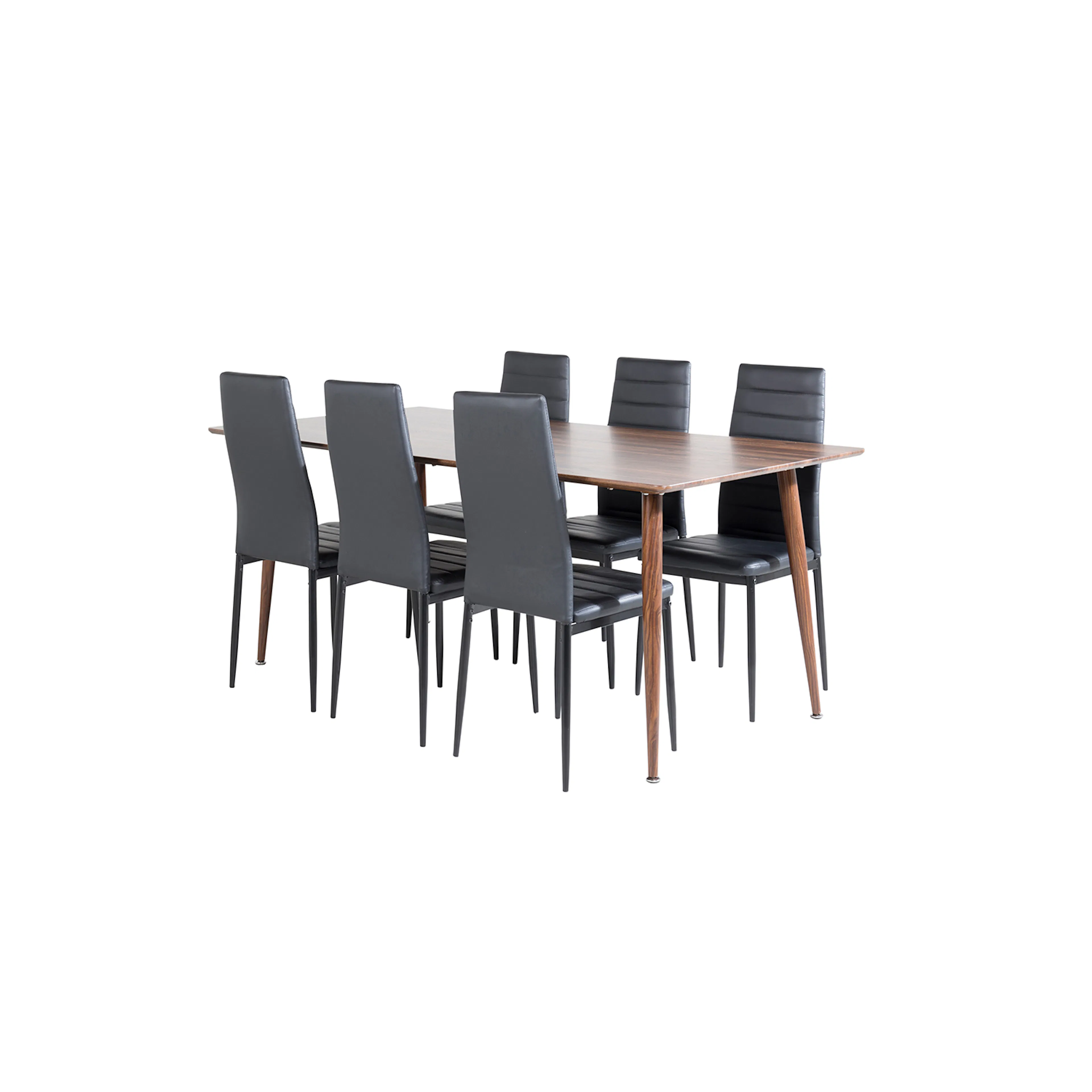 Spisegruppe Venture Home Pobbie med 6 Sly Stoler Kunstlær