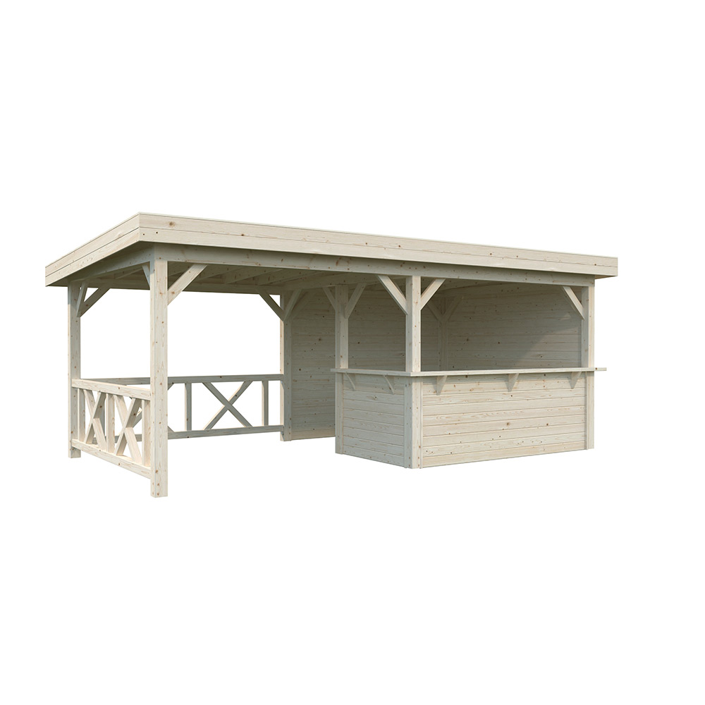 Lenna paviljong 16,6 m2 Set 310 Ubehandlet Tre