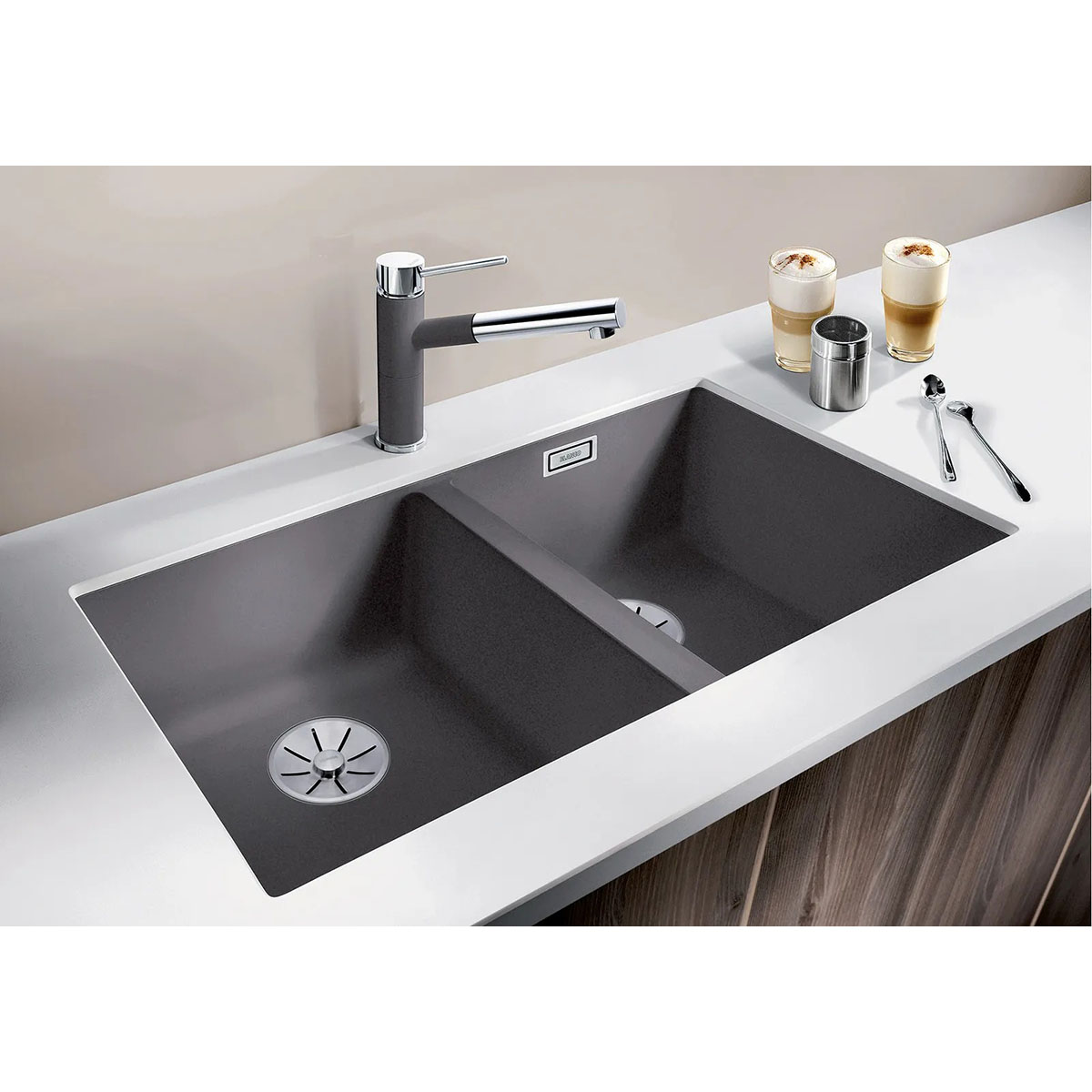 BLANCO SUBLINE 350/350-U SILGRANIT® INFINO - KLIPPGRÅ Klippegrå