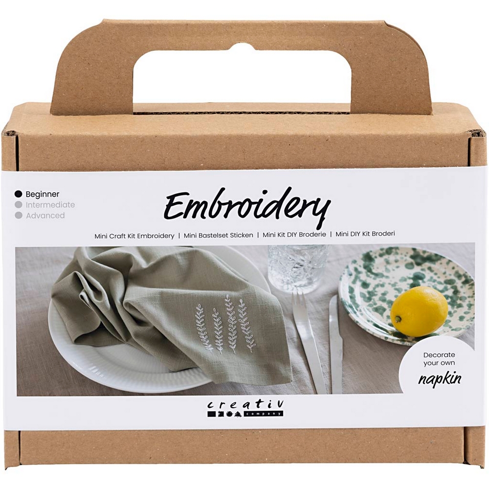 Hobbysett Creativ Company Mini DIY Kit Serviett Brodering
