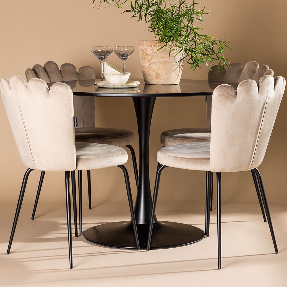 Spisegruppe Venture Home Glade Ø 100 cm med 4 Limhamn Stoler