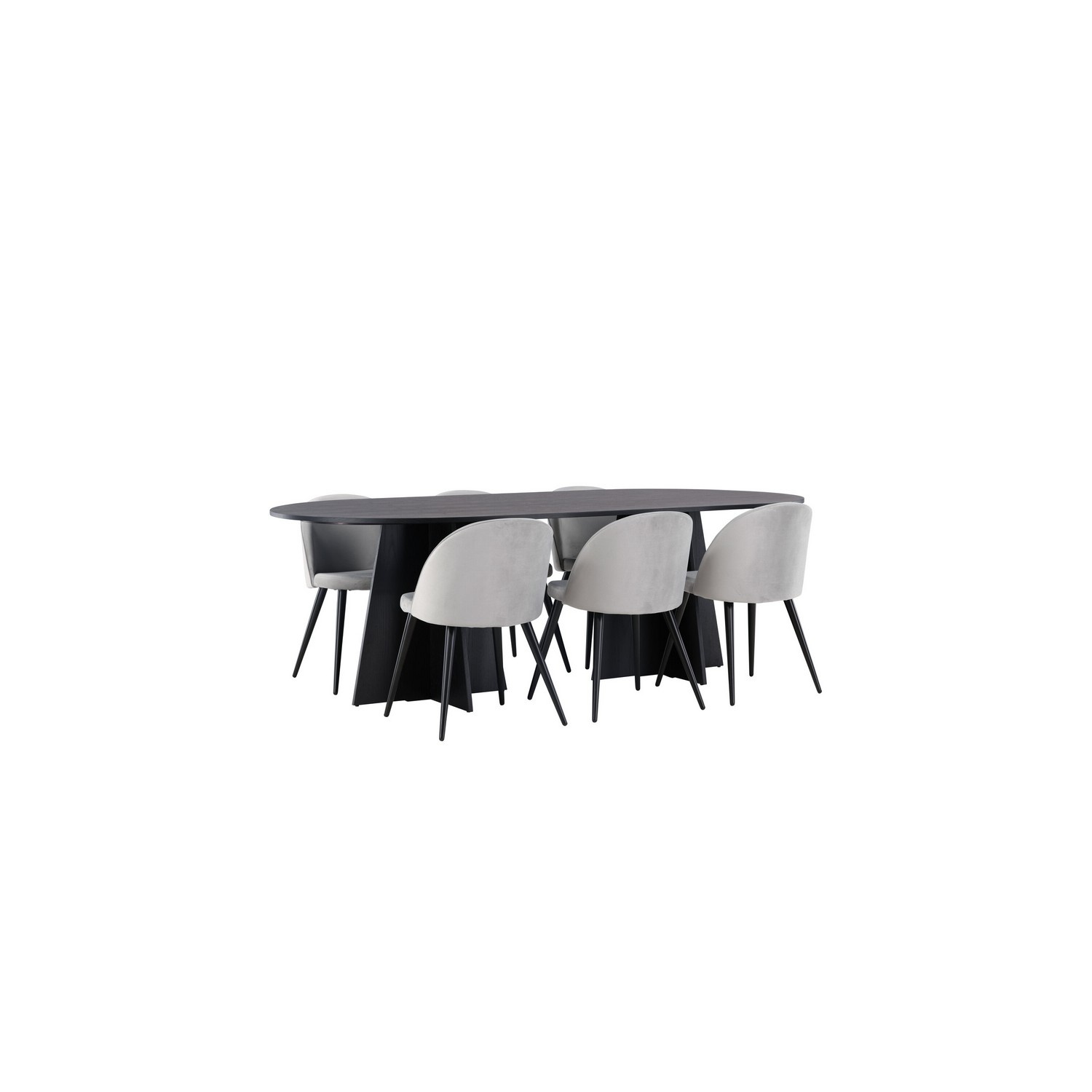 Spisegruppe Venture Home Bootcut Oval med 6 Velvet Stoler