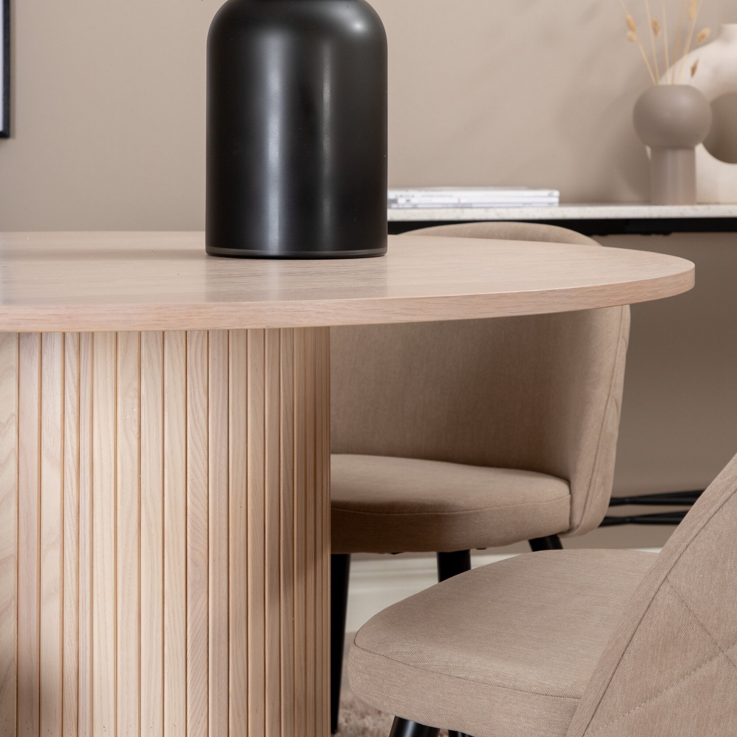 Spisegruppe Venture Home Bianca Rund med 4 Valentina Stitcthes Stoler Polyester