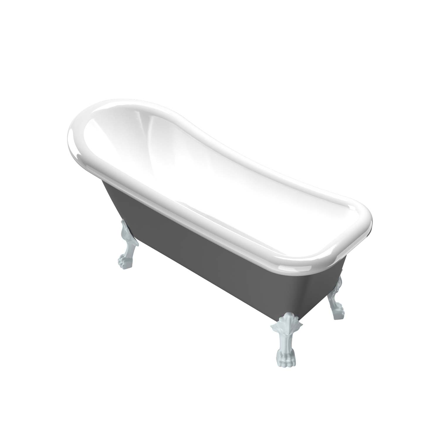 Badekar Bathlife Ideal Grå med Føtter