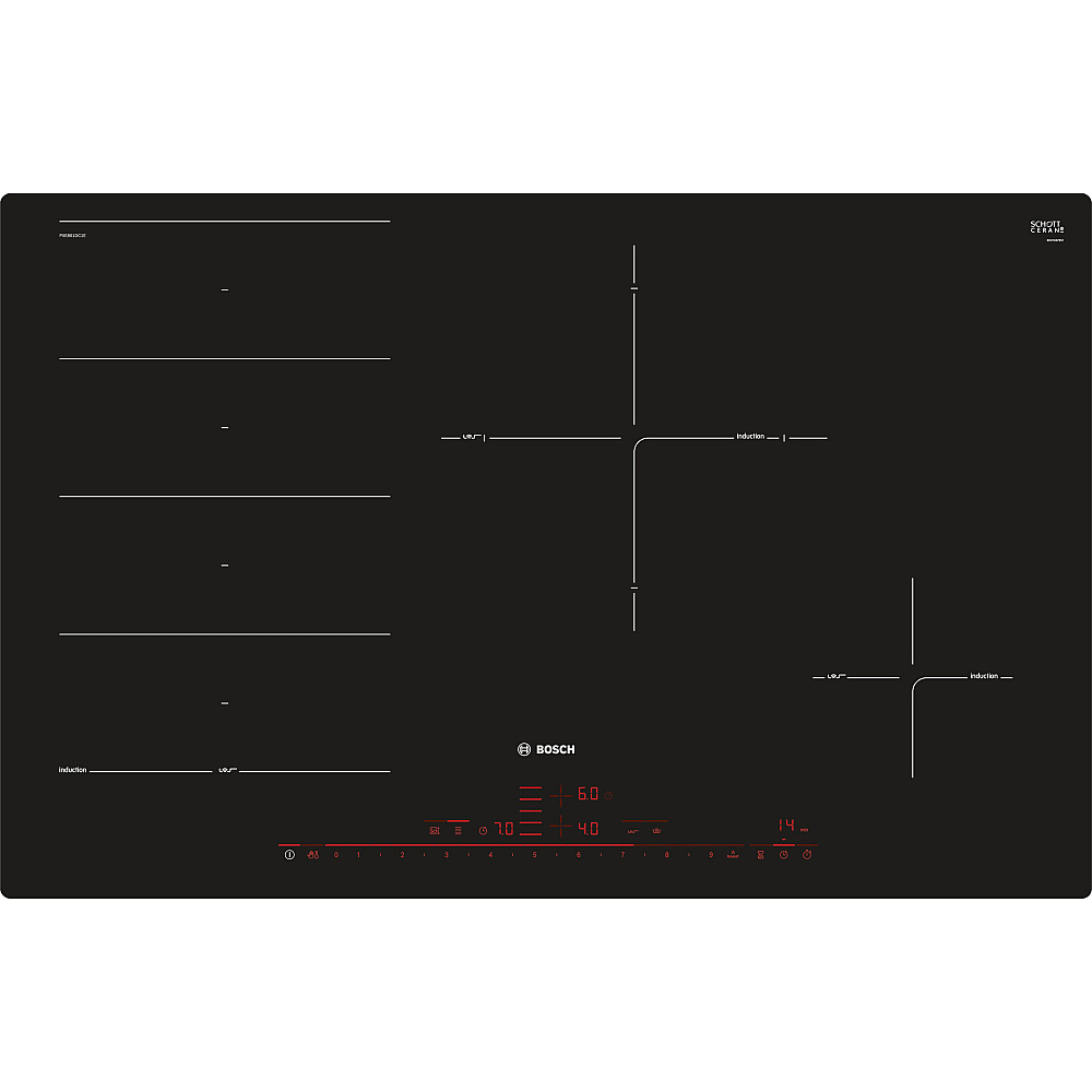 Induksjonstopp Bosch Serie 8 PXE801DC1E Sort 80cm flexzoner