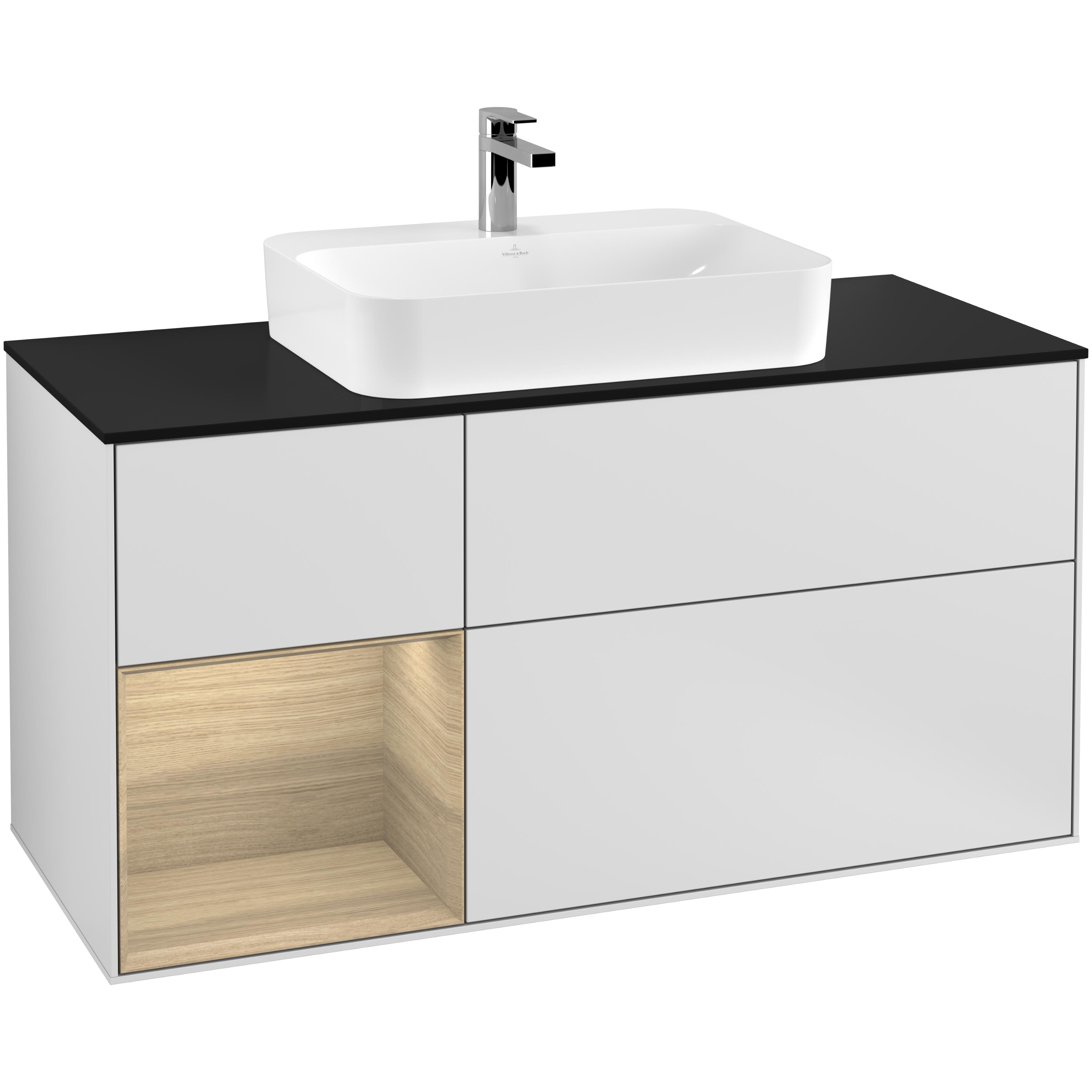 Tvättställsskåp Villeroy & Boch Finion med 3 Lådor Hylla och Bänkskiva för Ytmonterat Tvättställ