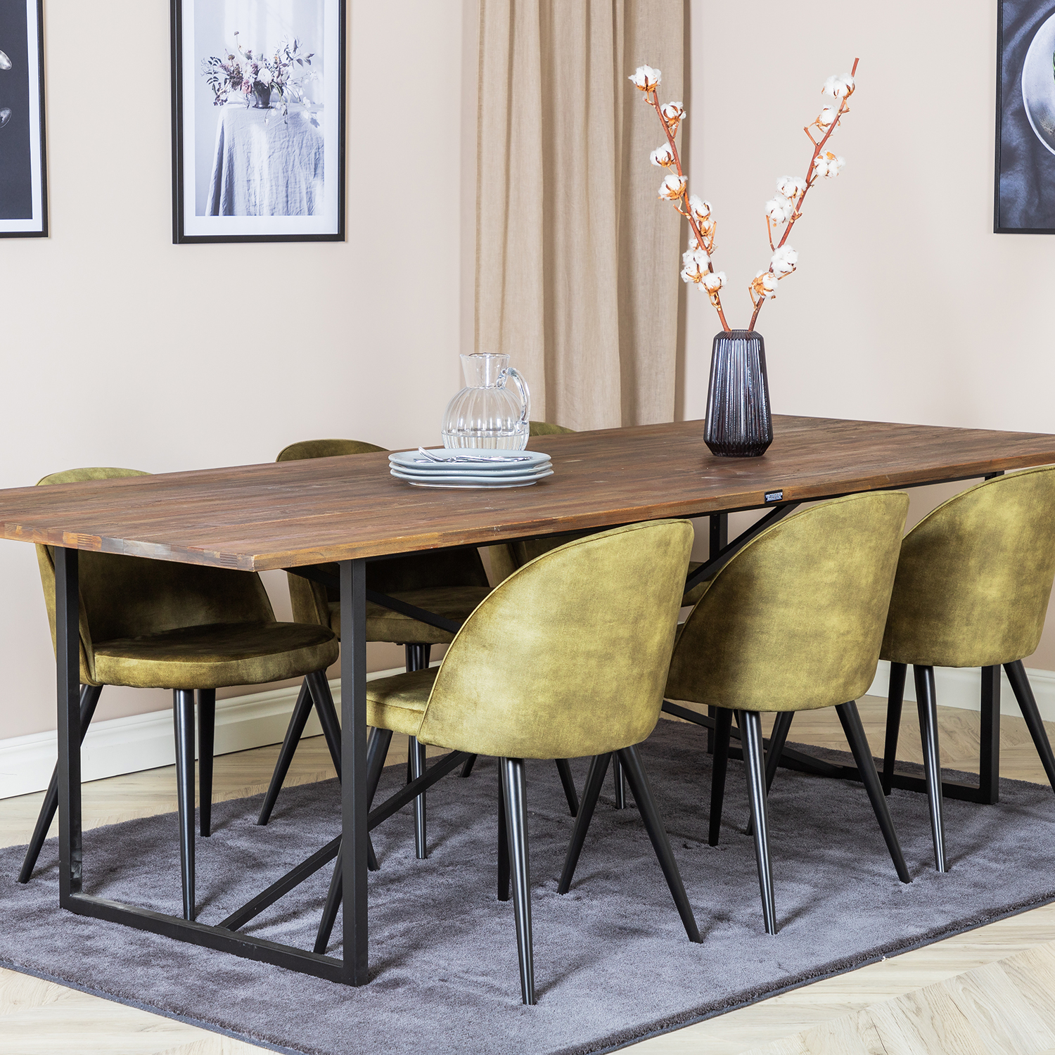 Spisegruppe Venture Home Peo med 6 Valentina Stoler