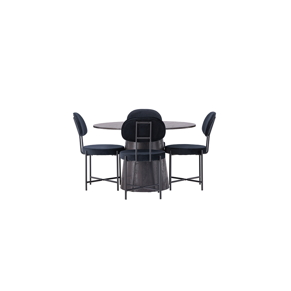 Spisegruppe Venture Home Lanzo Ø120 cm med 4 stk Stella Stoler