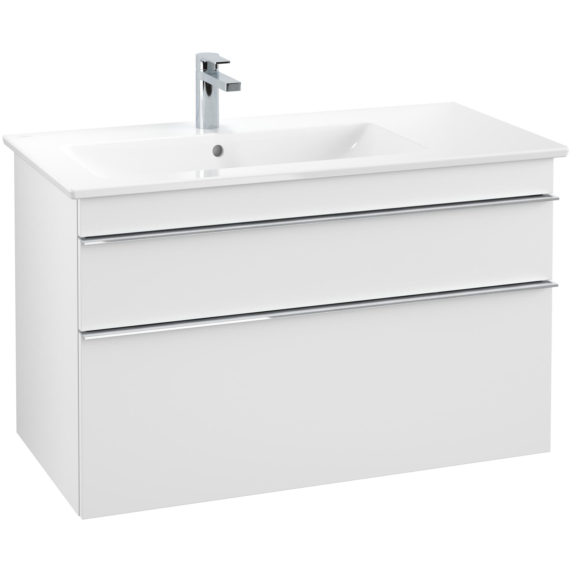 Tvättställsskåp Villeroy & Boch Venticello 95 cm med 2 Lådor för Ocentrerat Skåpstvättställ | badrum - badrumsmobler - tvattstallsskap-och-kommod | KakelKungen