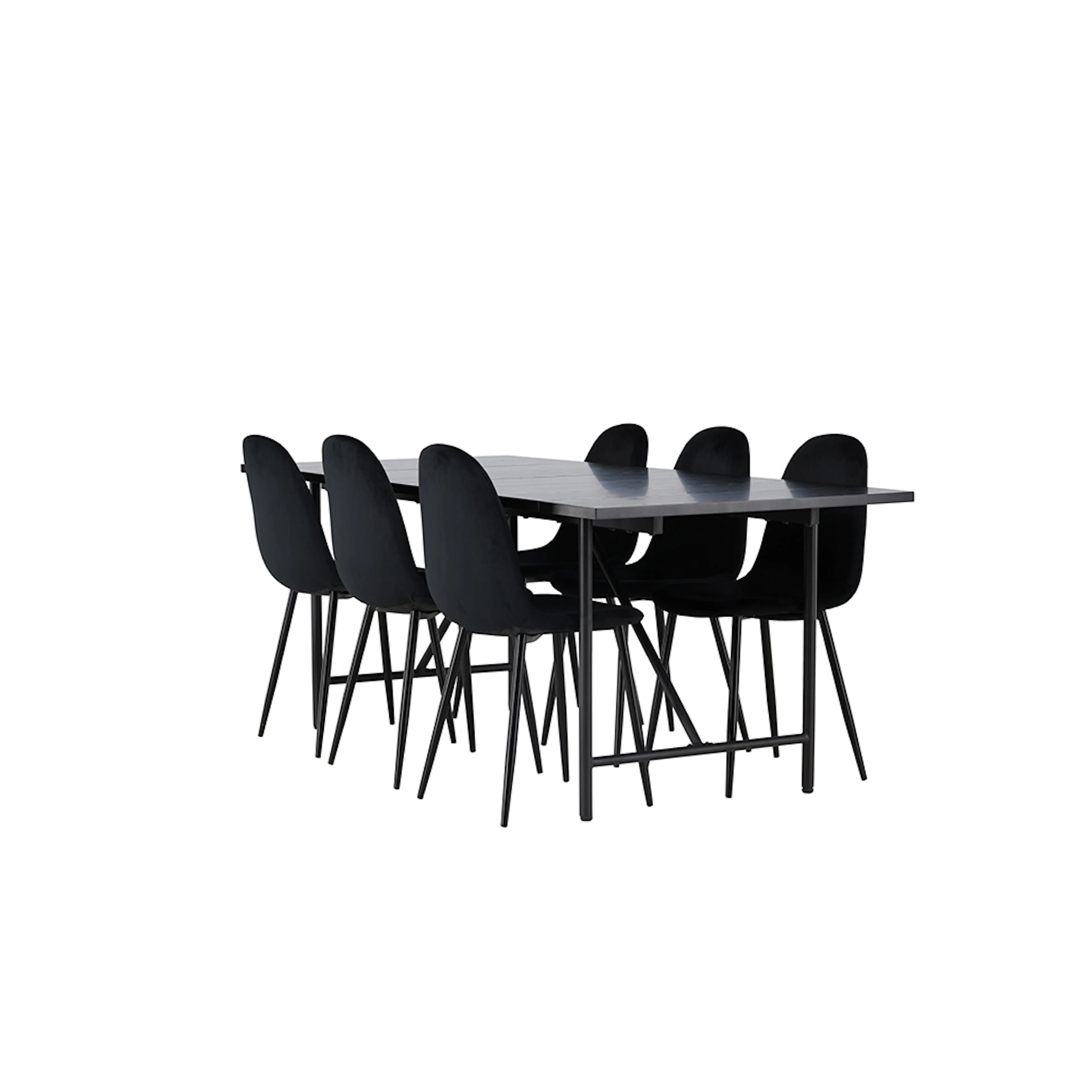 Spisegruppe Venture Home Astrid med 6 Polar Fløyel Stoler