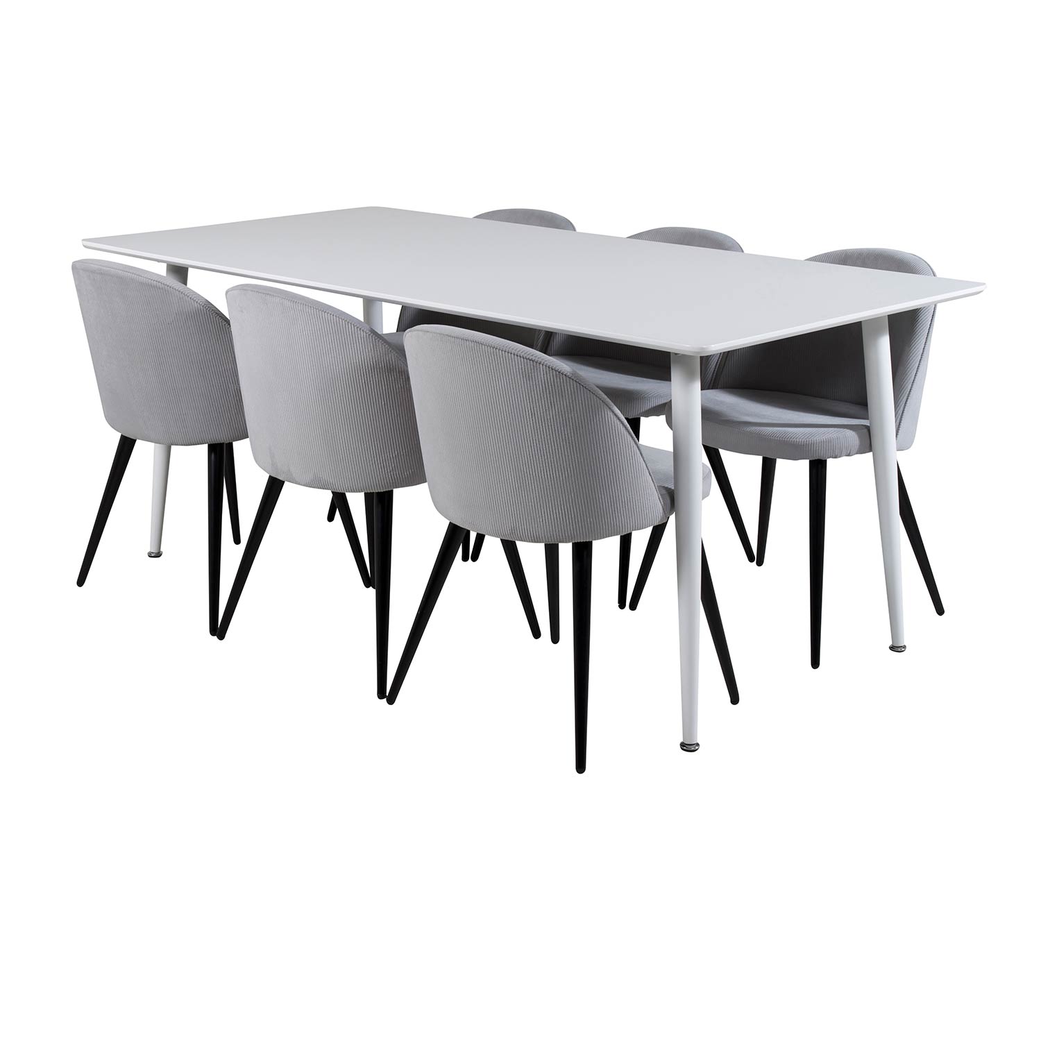 Spisegruppe Venture Home Pobbie med 6 Valentina Stoler Manchester