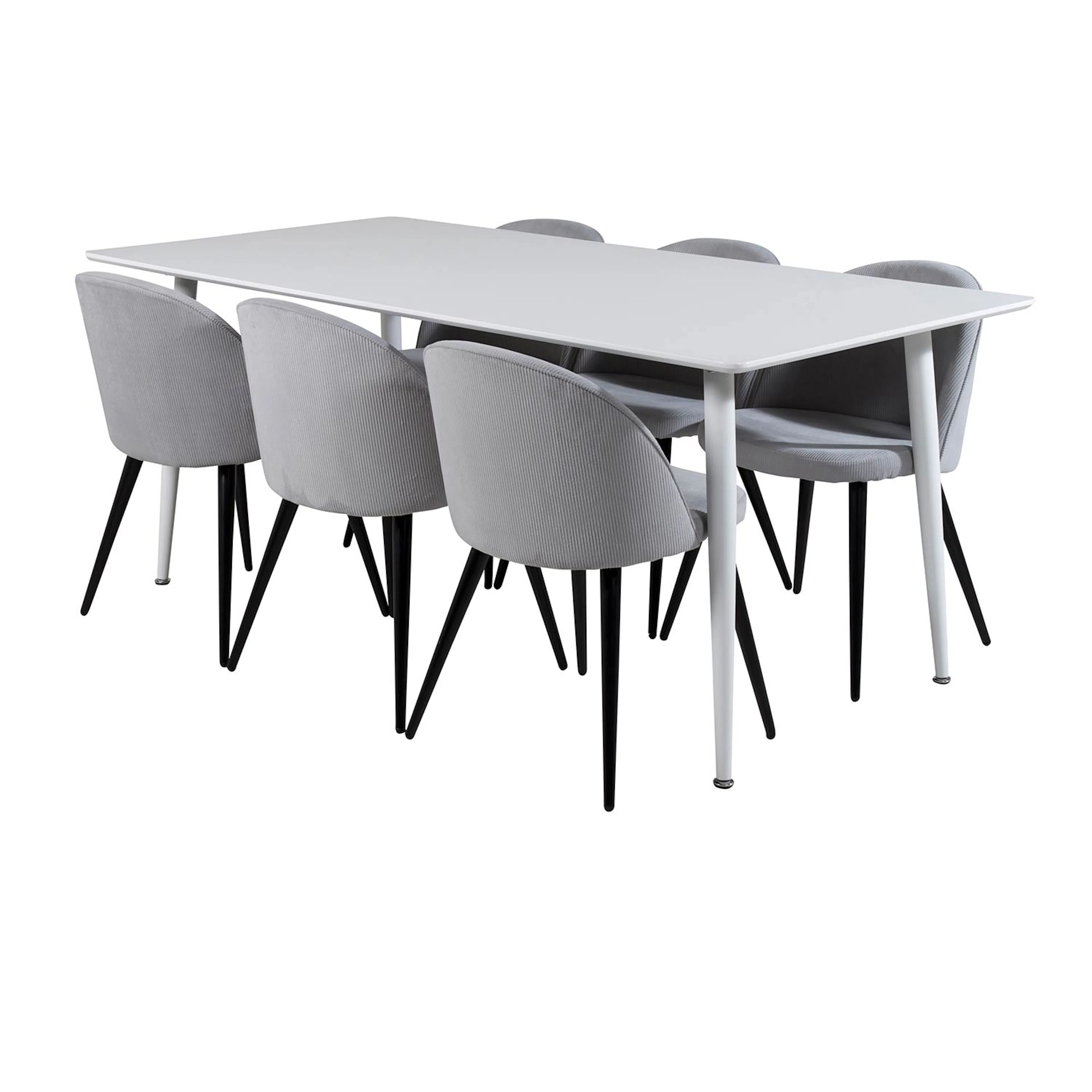 Spisegruppe Venture Home Pobbie med 6 Valentina Stoler Manchester