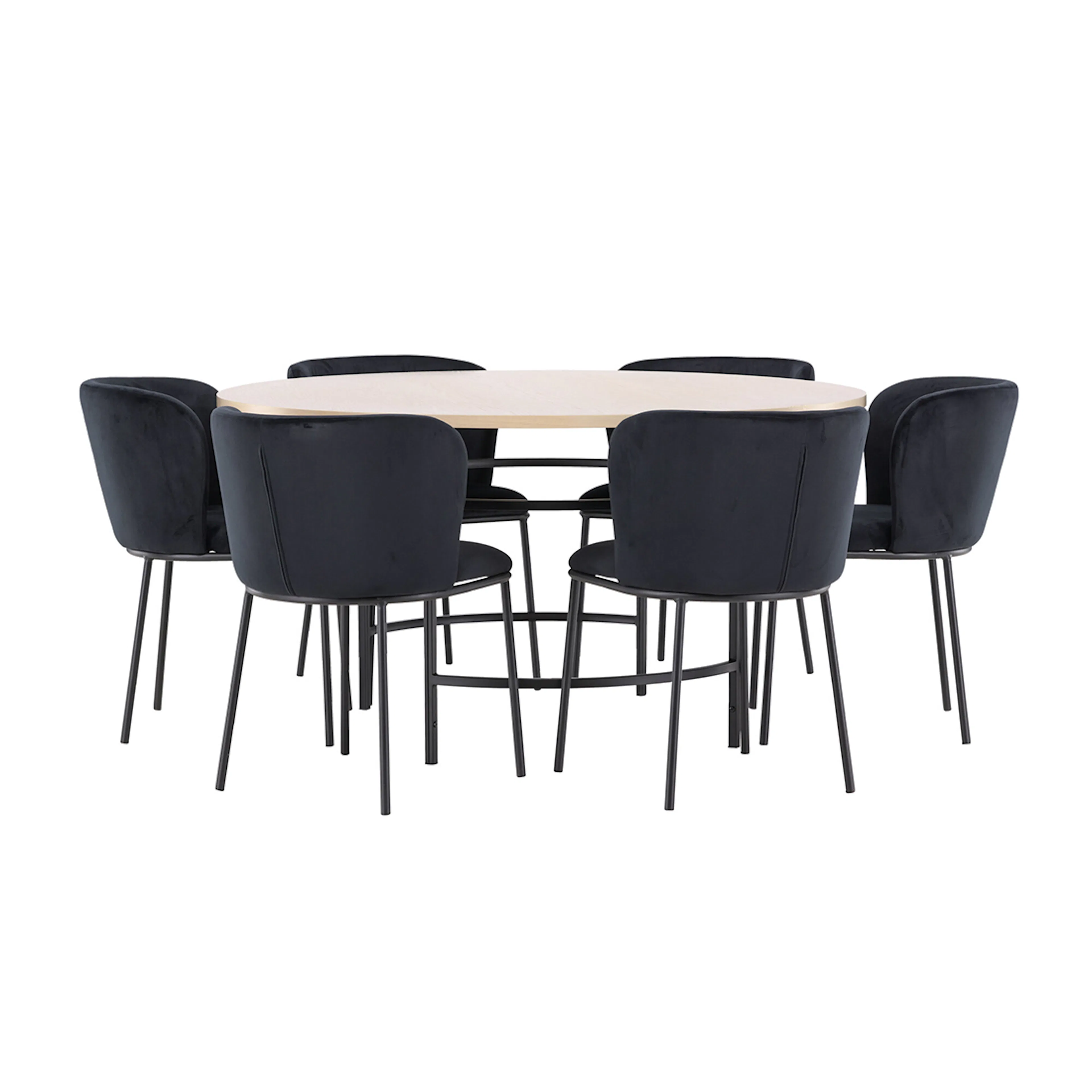 Spisegruppe Venture Home Copenhagen Ø140 cm med 6st Edina Spisestoler