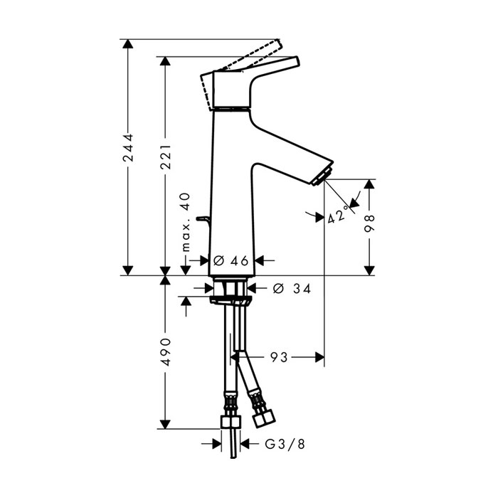 Servantbatteri Hansgrohe Talis S 100