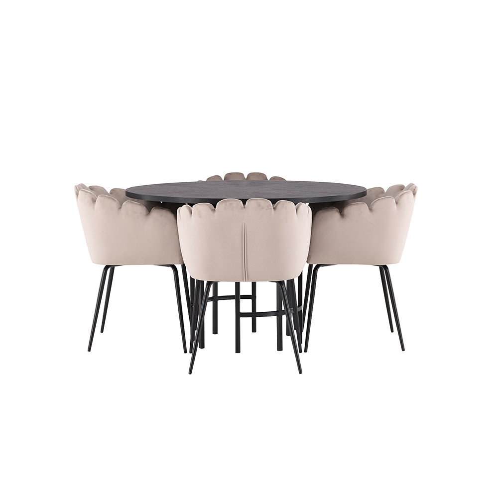 Spisegruppe Venture Home Copenhagen Ø 115 cm med 4 Limhamn Stoler
