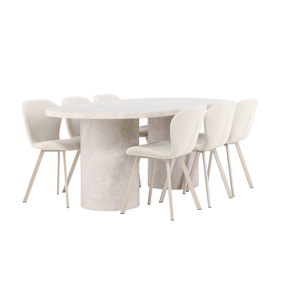 Spisegruppe Venture Home Narvik med 6st Lilja Spisestoler