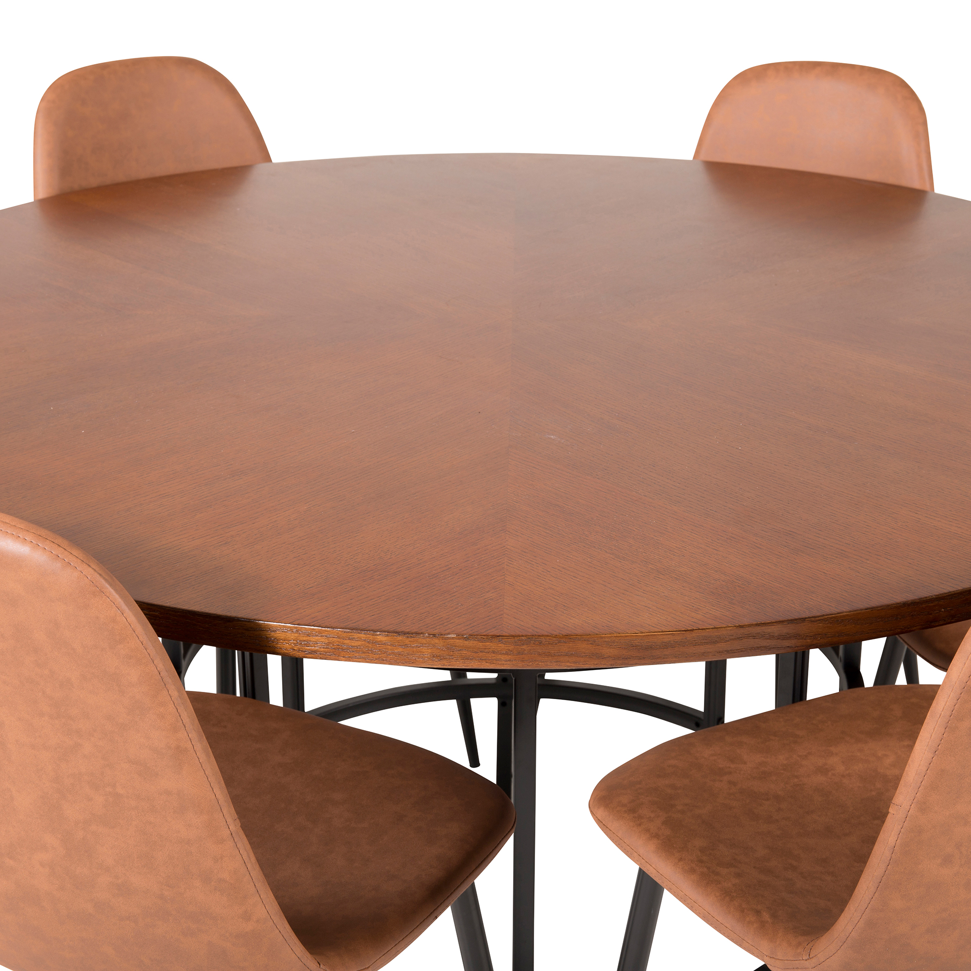 Spisegruppe furniture/fashion Copenhagen med 6 Pobbie Kunstlær Stoler