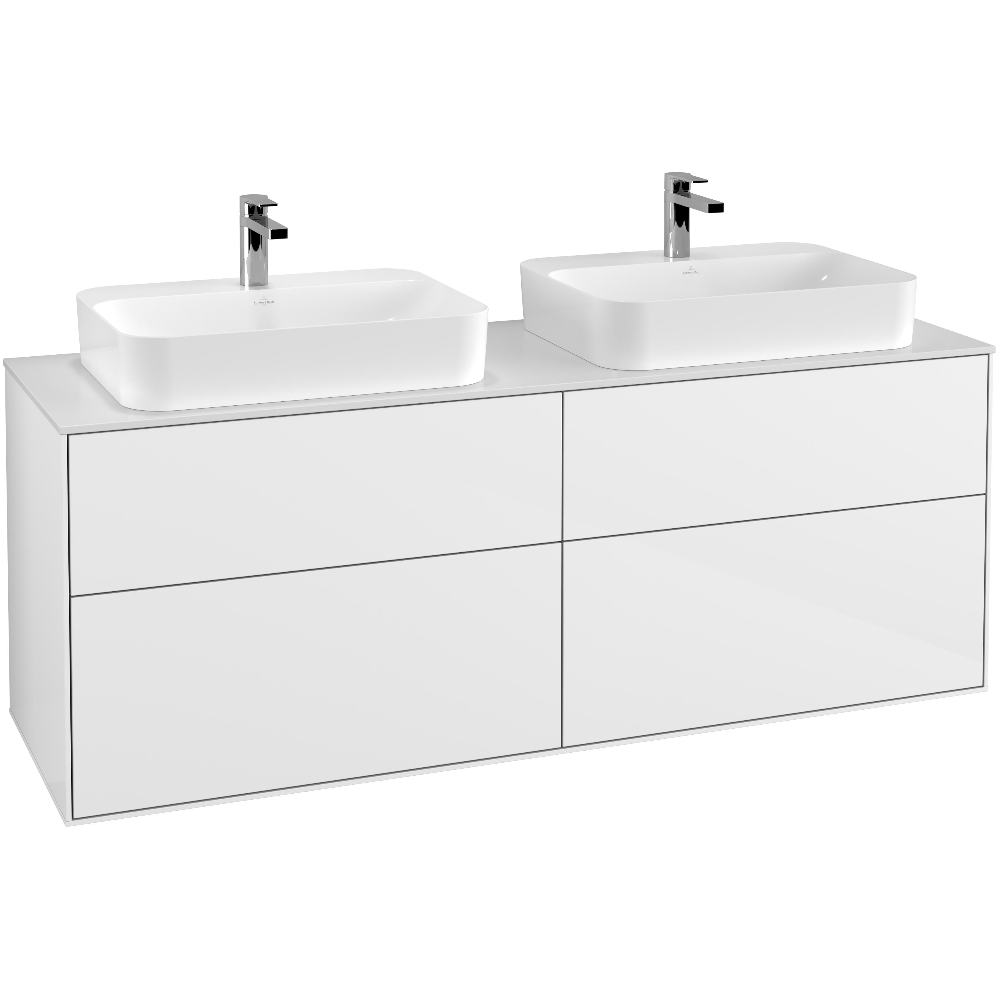 Tvättställsskåp Villeroy & Boch Finion med 4 Lådor och Bänkskiva för Två Ytmonterade Tvättställ | badrum - badrumsmobler - tvattstallsskap-och-kommod | KakelKungen