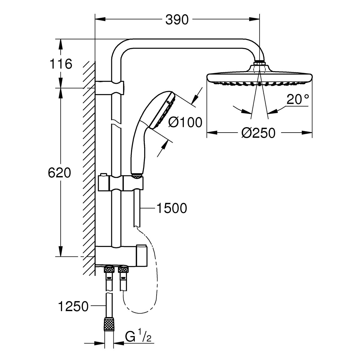 Takdusch Grohe Vitalio Start 250