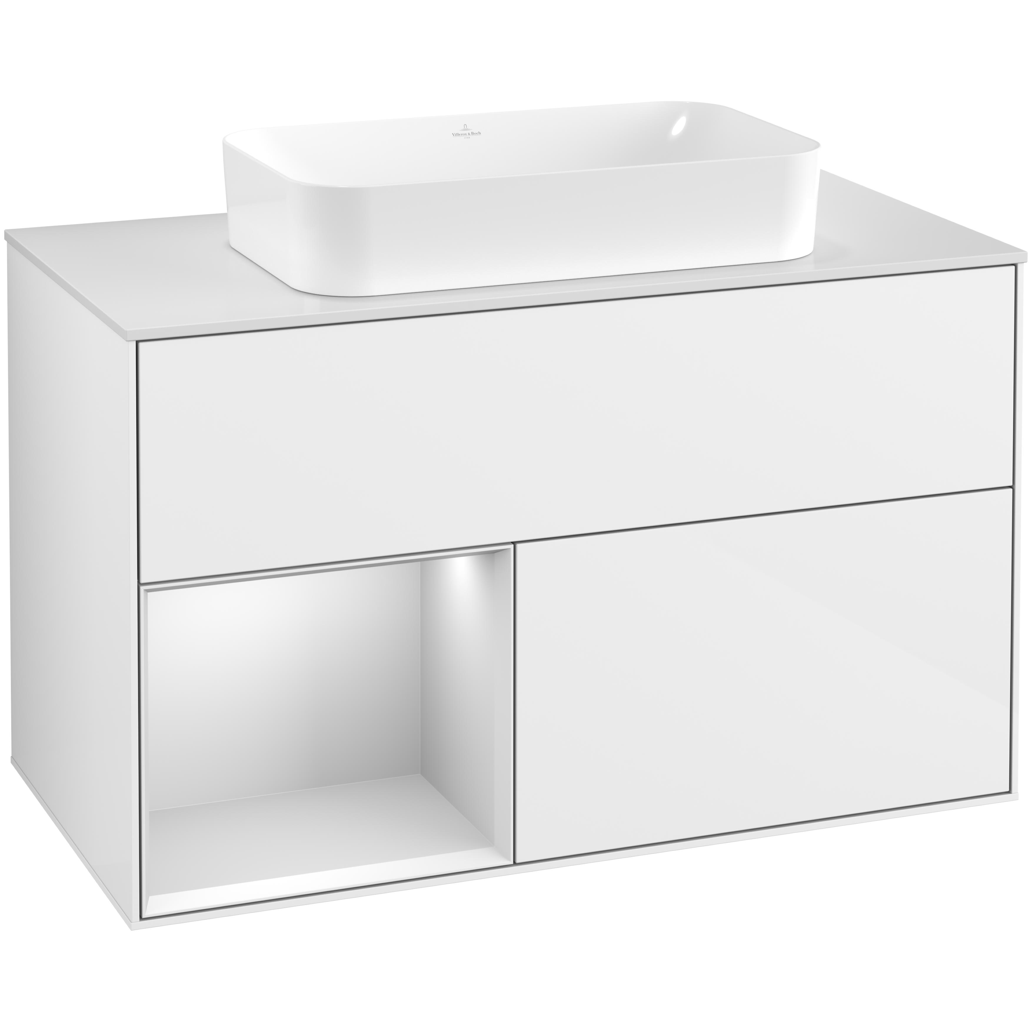 Tvättställsskåp Villeroy & Boch Finion med 2 Lådor Hylla och Bänkskiva för Fristående Tvättställ | badrum - badrumsmobler - tvattstallsskap-och-kommod | KakelKungen