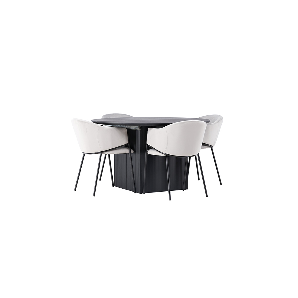 Spisegruppe Venture Home Matilda med 4 Evelina Stoler