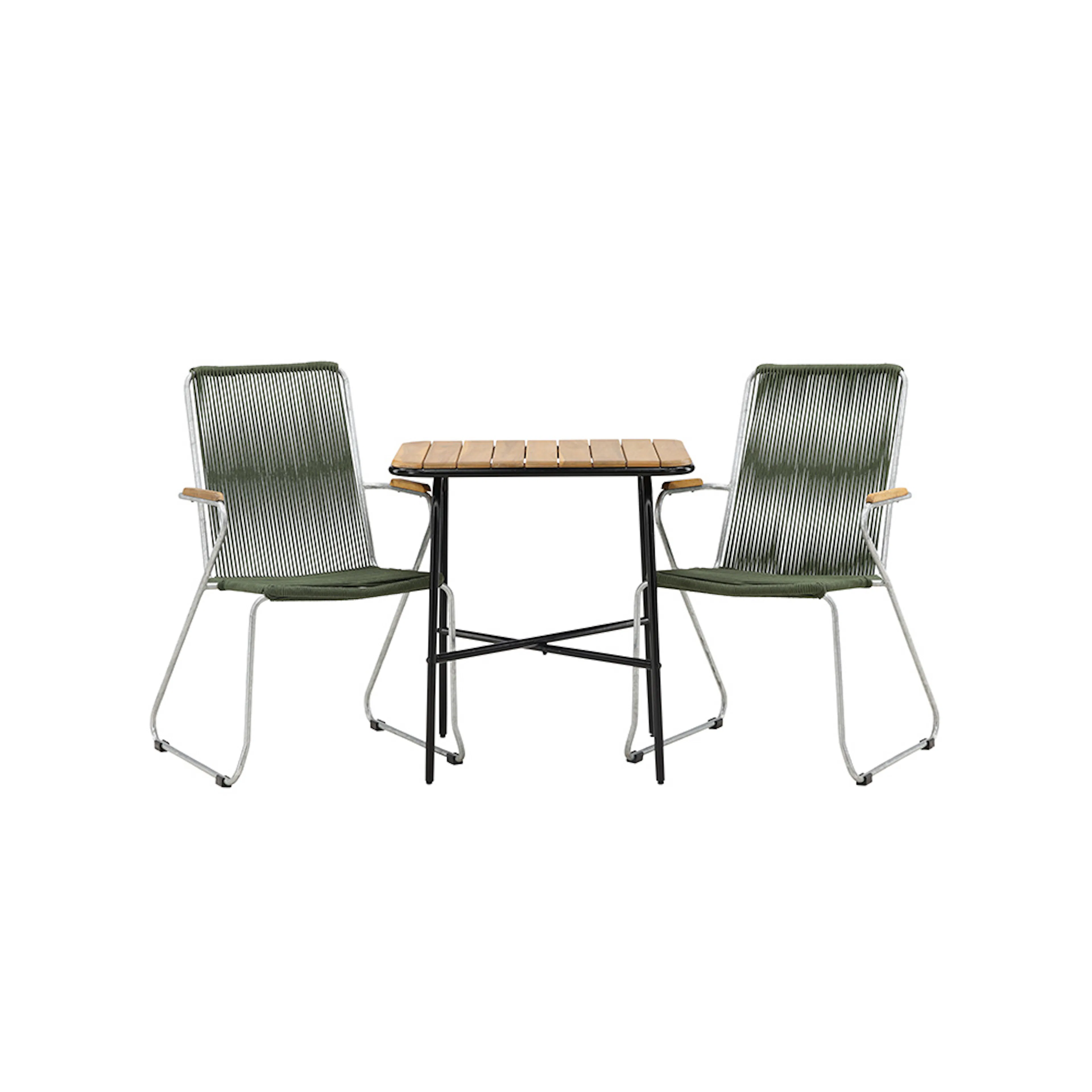 Holmbeck Cafetable Stål - Black / Rectangular 55*70*74 +Bois Grønn