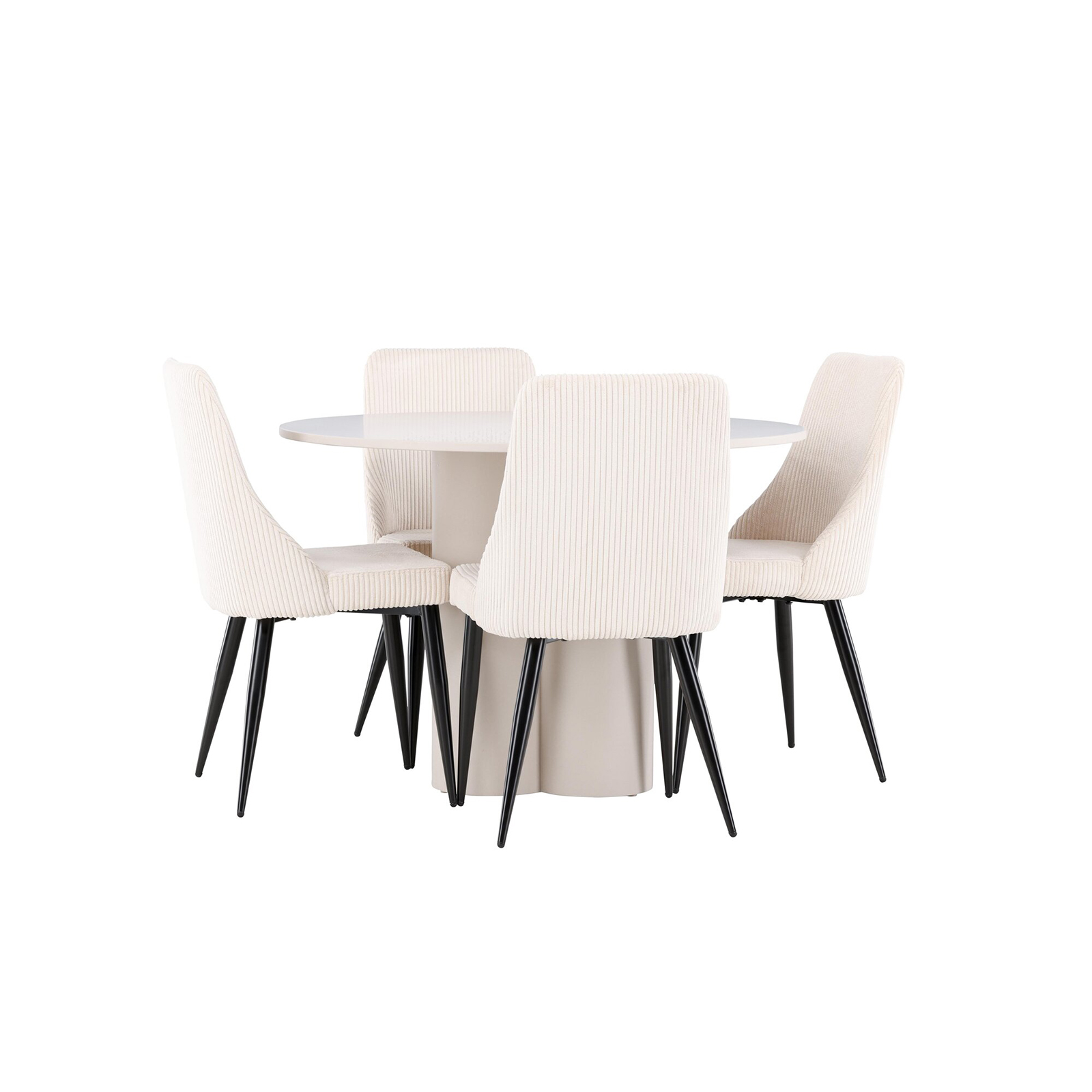 Spisegruppe Venture Home Olivia Ø110 med 4 stk Leone Stoler
