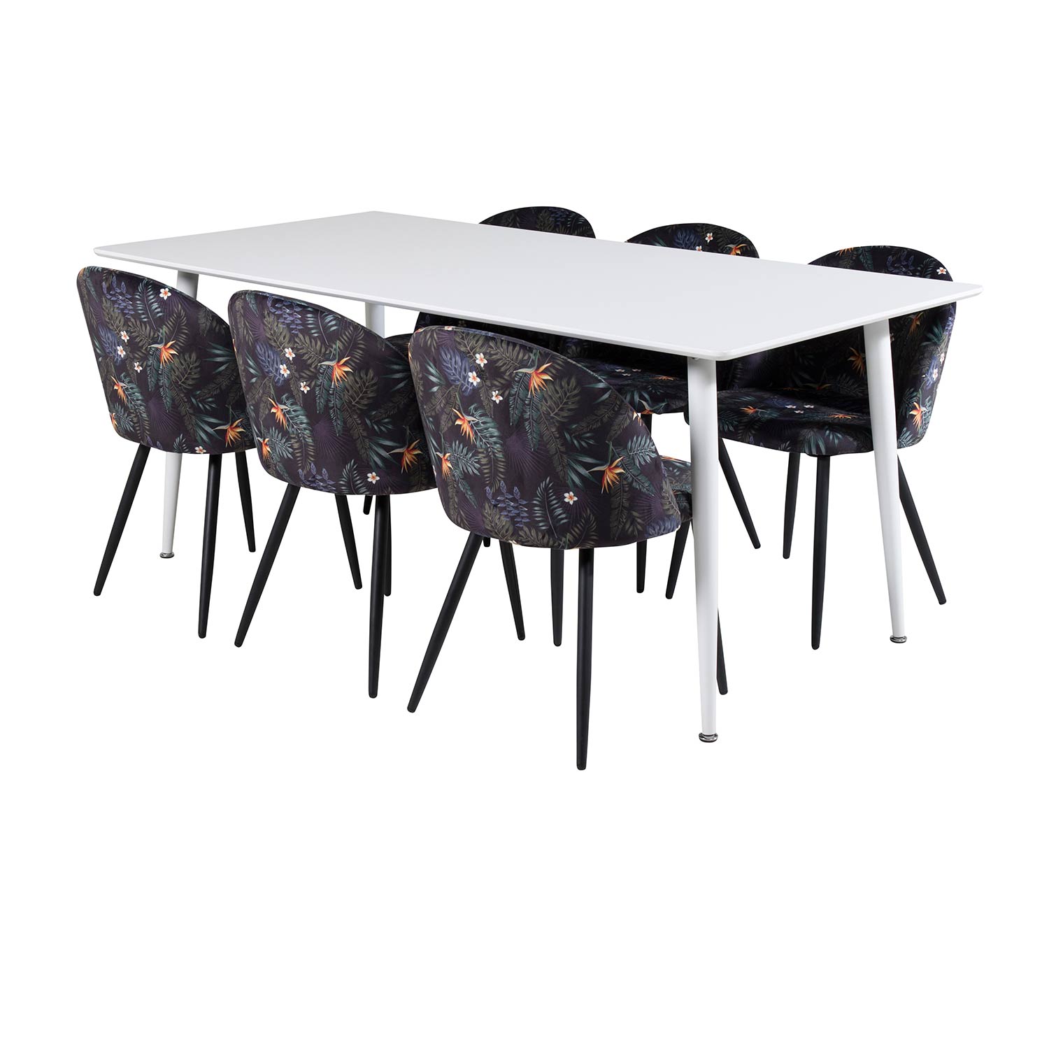 Spisegruppe Venture Home Pobbie med 6 Valentina Stoler Polyester