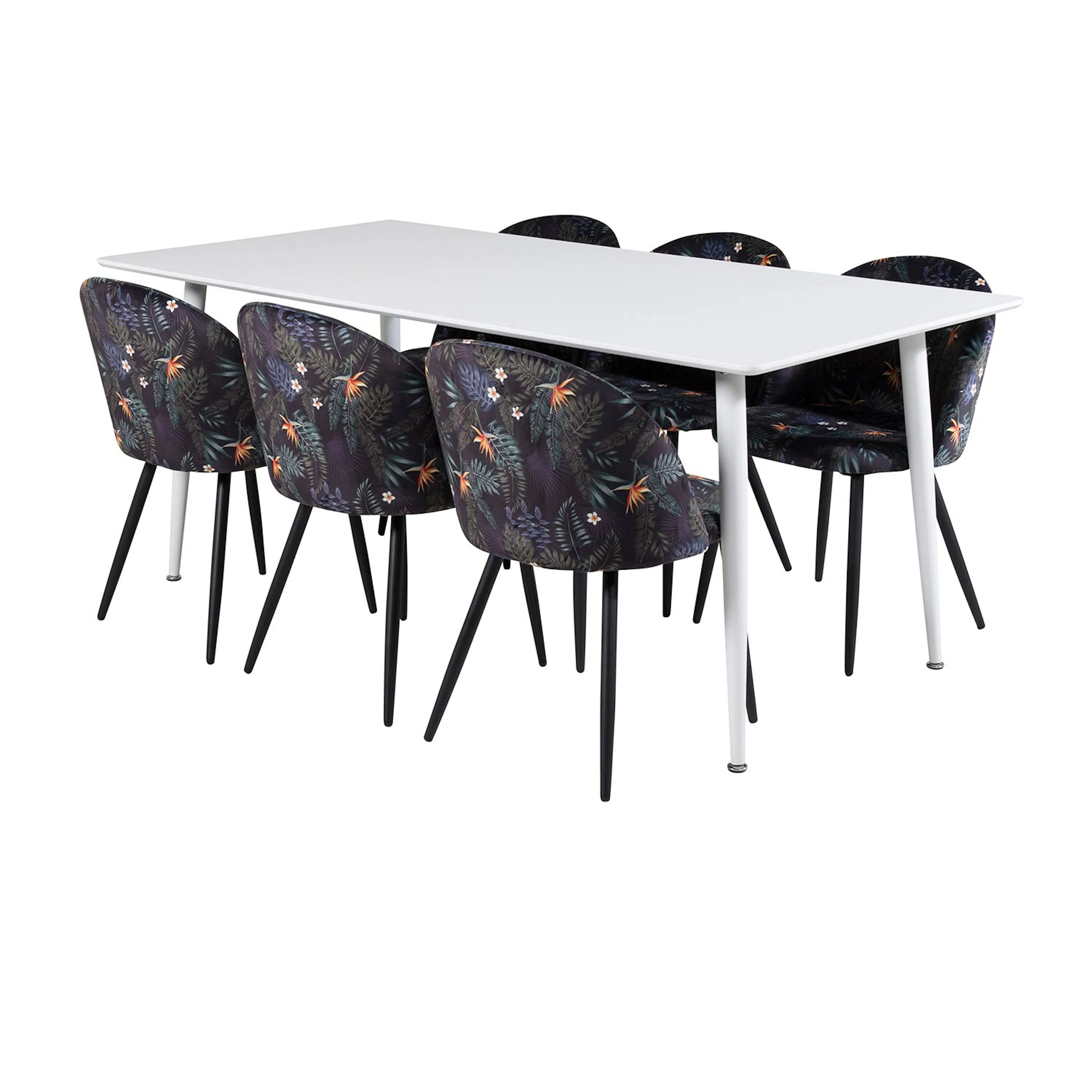 Spisegruppe Venture Home Pobbie med 6 Valentina Stoler Polyester