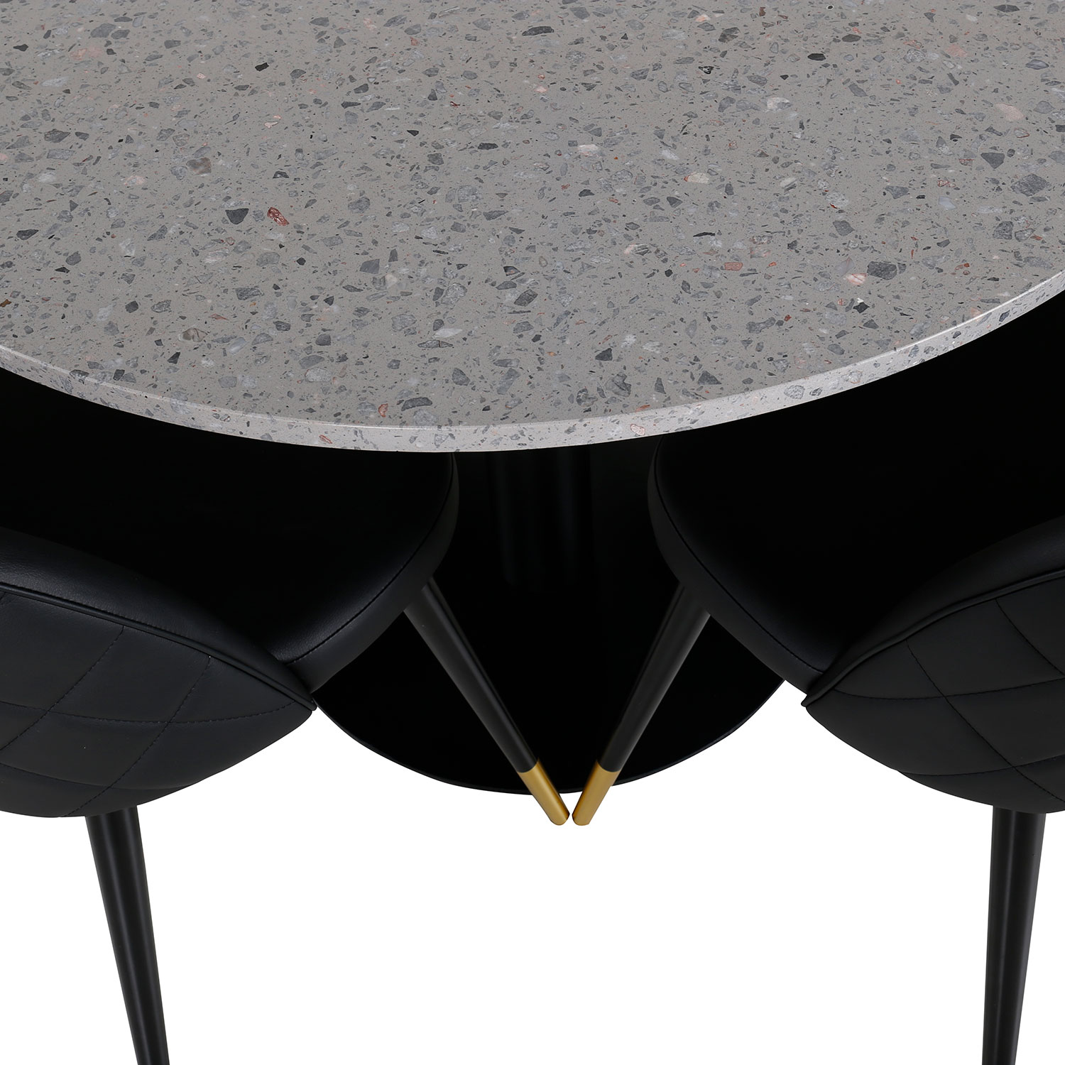 Spisegruppe Venture Home Razzia med 4 Velvet Stoler Skinn