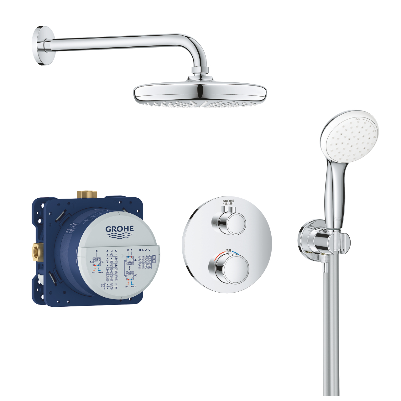 Takduschset Grohe Grohtherm Tempesta 210 34727 f&ouml;r Inbyggnad