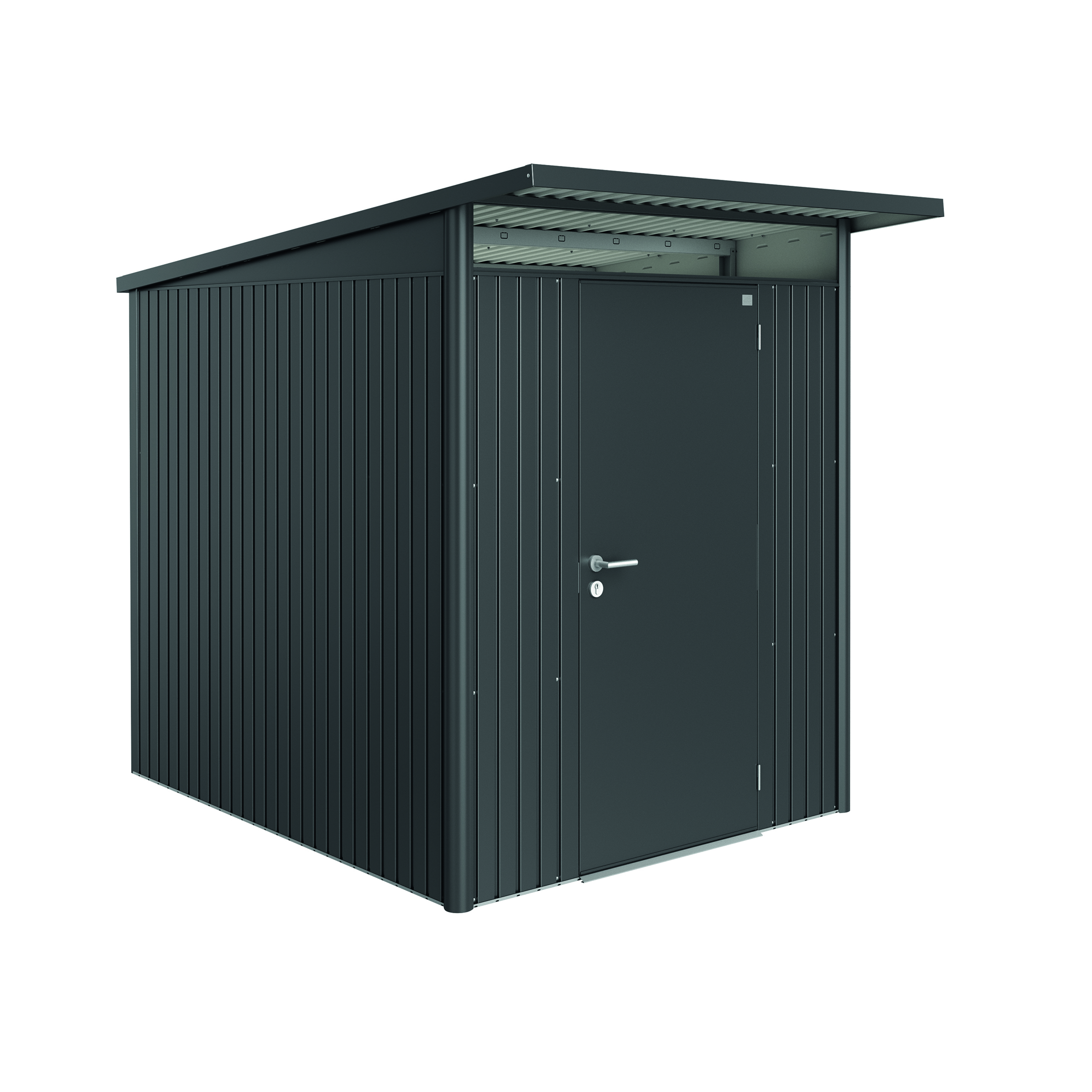 Garden shed AvantGarde size A2 Metallic Mörkgrå with standar Mørkgrå Metallic