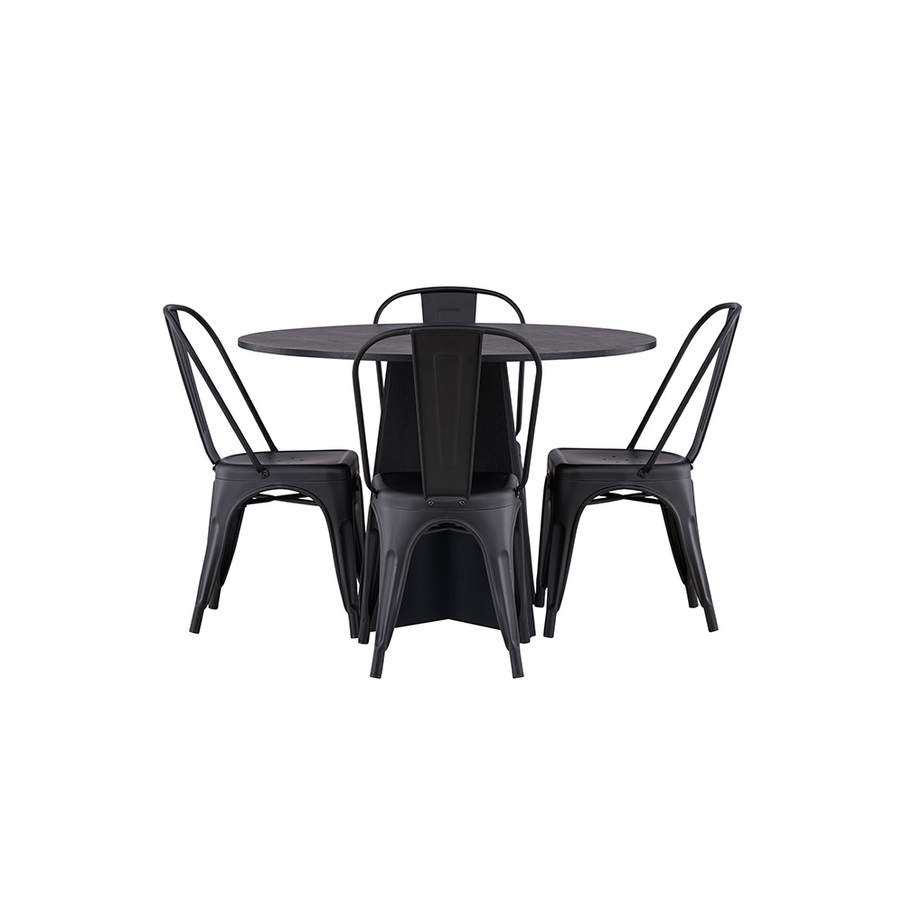 Spisegruppe Venture Home Bootcut Ø110 cm med 4 Tempe Stoler