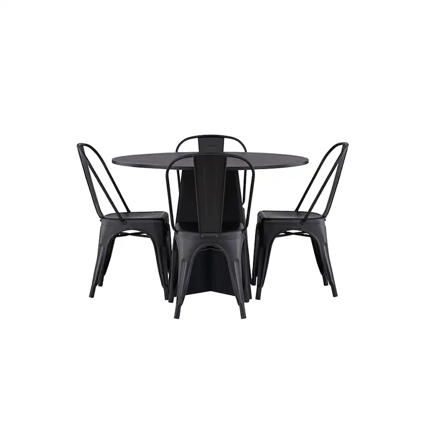 Spisegruppe Venture Home Bootcut Ø110 cm med 4 Tempe Stoler