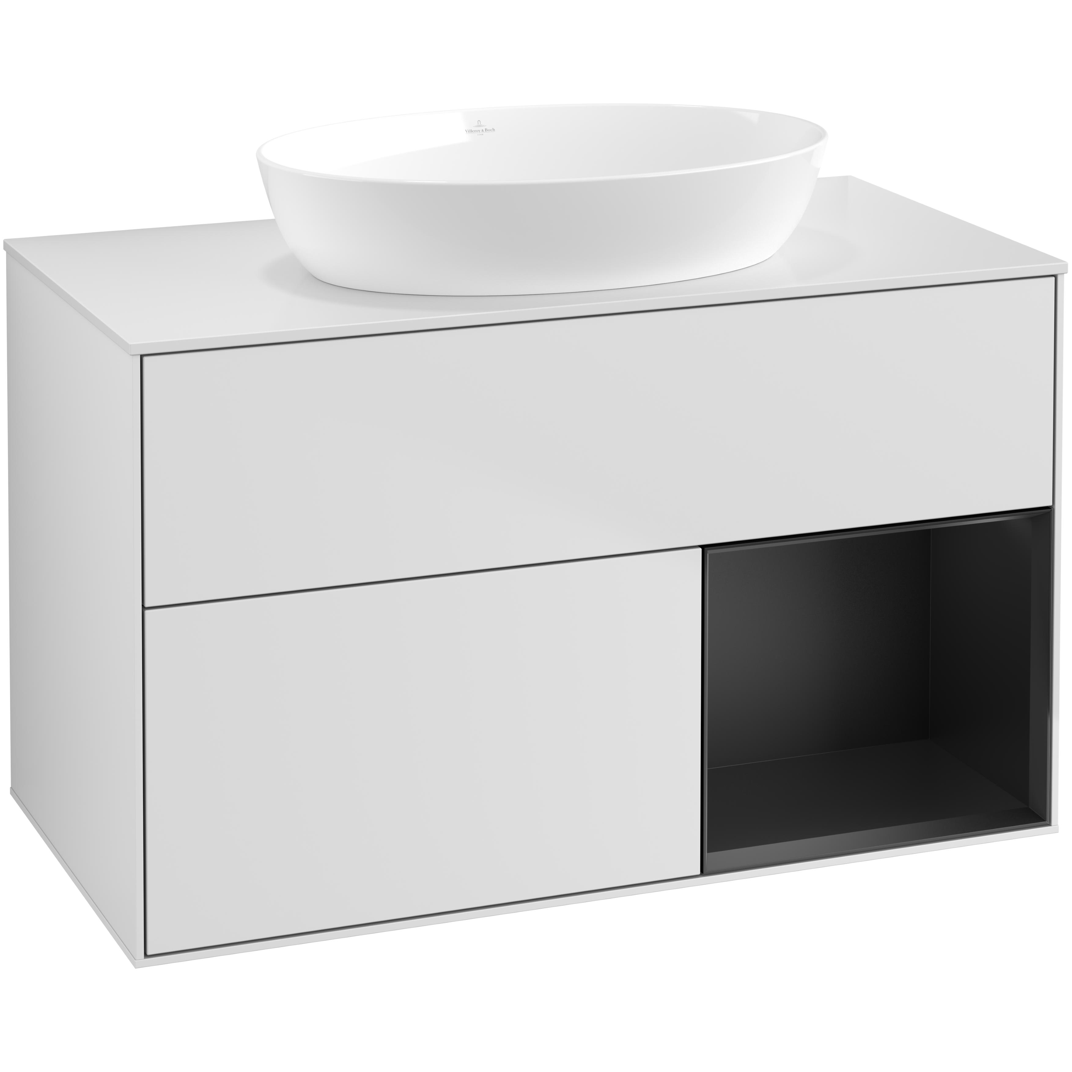 Tvättställsskåp Villeroy & Boch Finion med 2 Lådor Hylla och Bänkskiva för Fristående Tvättställ från Artis & Collaro | badrum - badrumsmobler - tvattstallsskap-och-kommod | KakelKungen