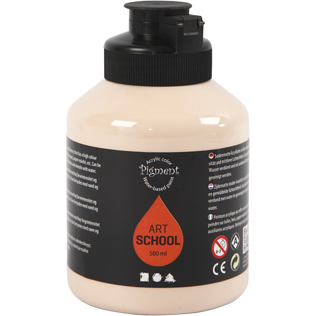 Pigment Art School, ivory light, täckande, 500 ml/ 1 flaska Ivory Light, Dekkende
