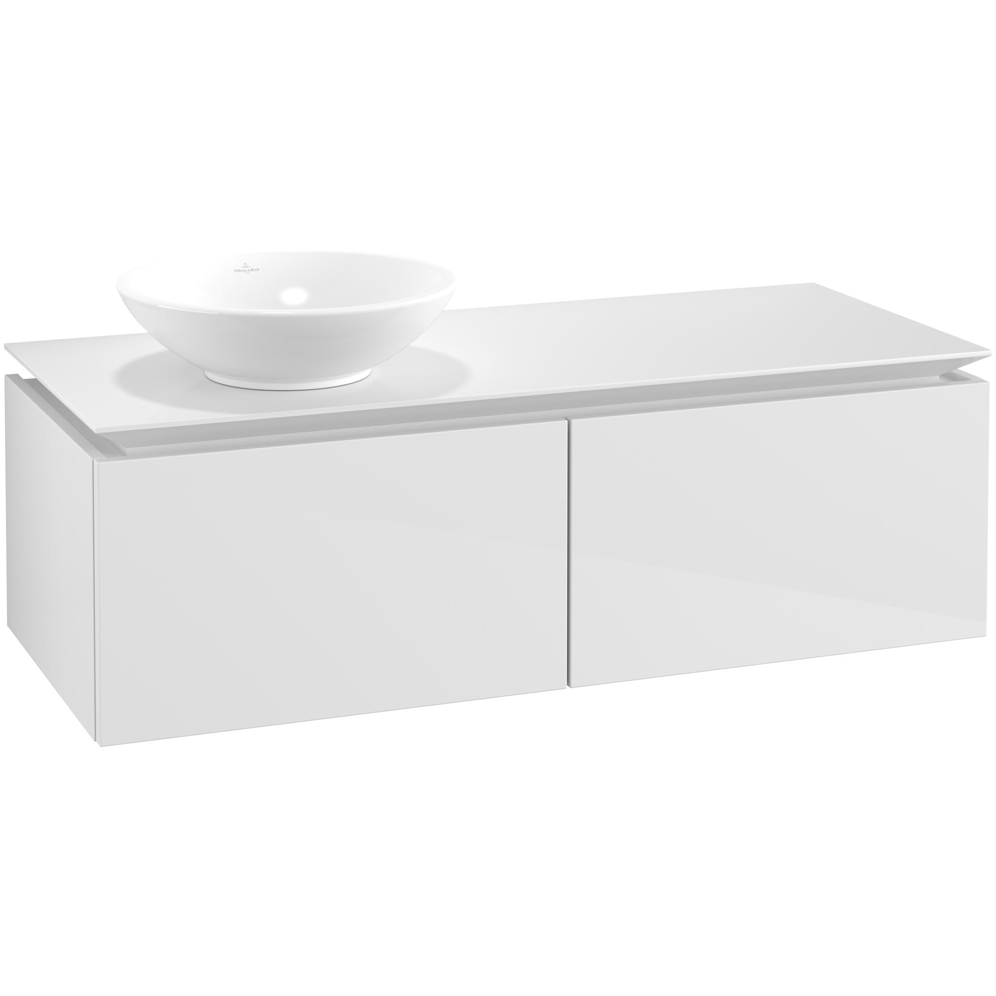 Tvättställsskåp Villeroy & Boch Legato Kompakt 1200 med 2 Lådor för Ocentrerat Ytmonterat Tvättställ | badrum - badrumsmobler - tvattstallsskap-och-kommod | KakelKungen