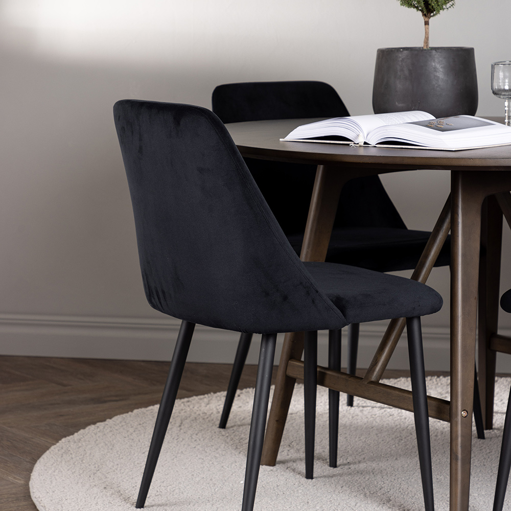 Spisegruppe Venture Home Kaseidon Ø100 cm med 4 stk Night Stoler
