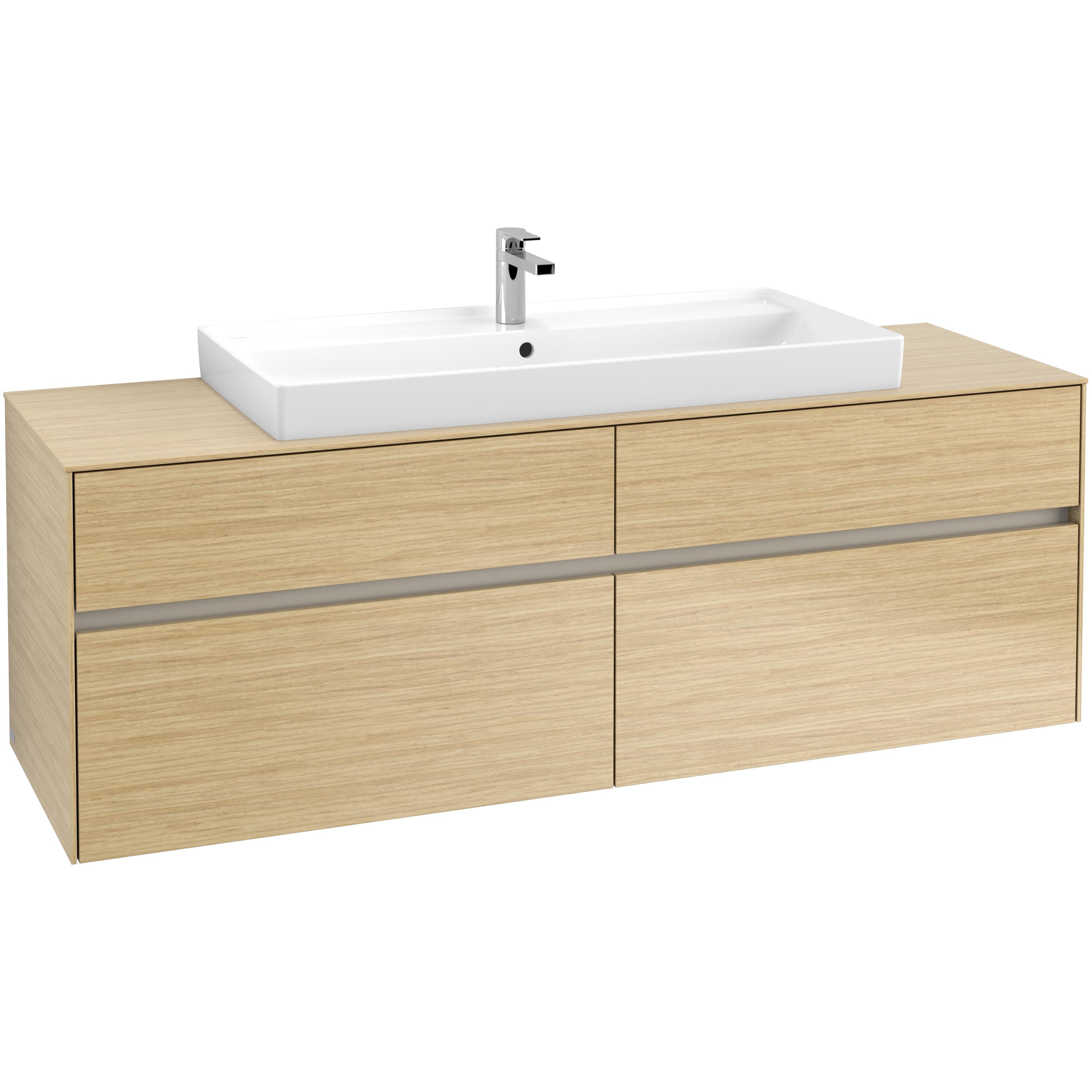 Tvättställsskåp Villeroy & Boch Collaro 160 cm med 4 Lådor för Ovanpåliggande Skåpstvättställ | badrum - badrumsmobler - tvattstallsskap-och-kommod | KakelKungen