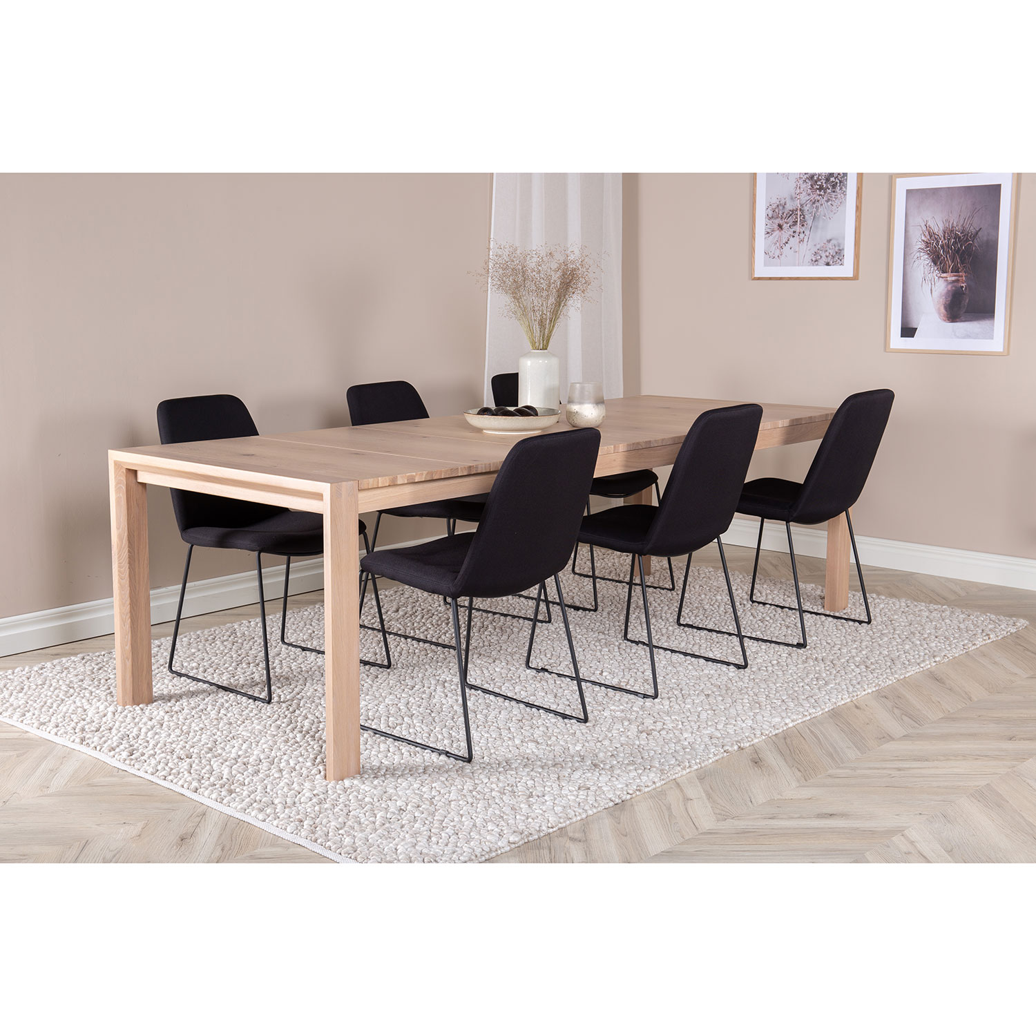 Slider Extention Table - White Wash - 170+40+40cm +Muce Dini Natur