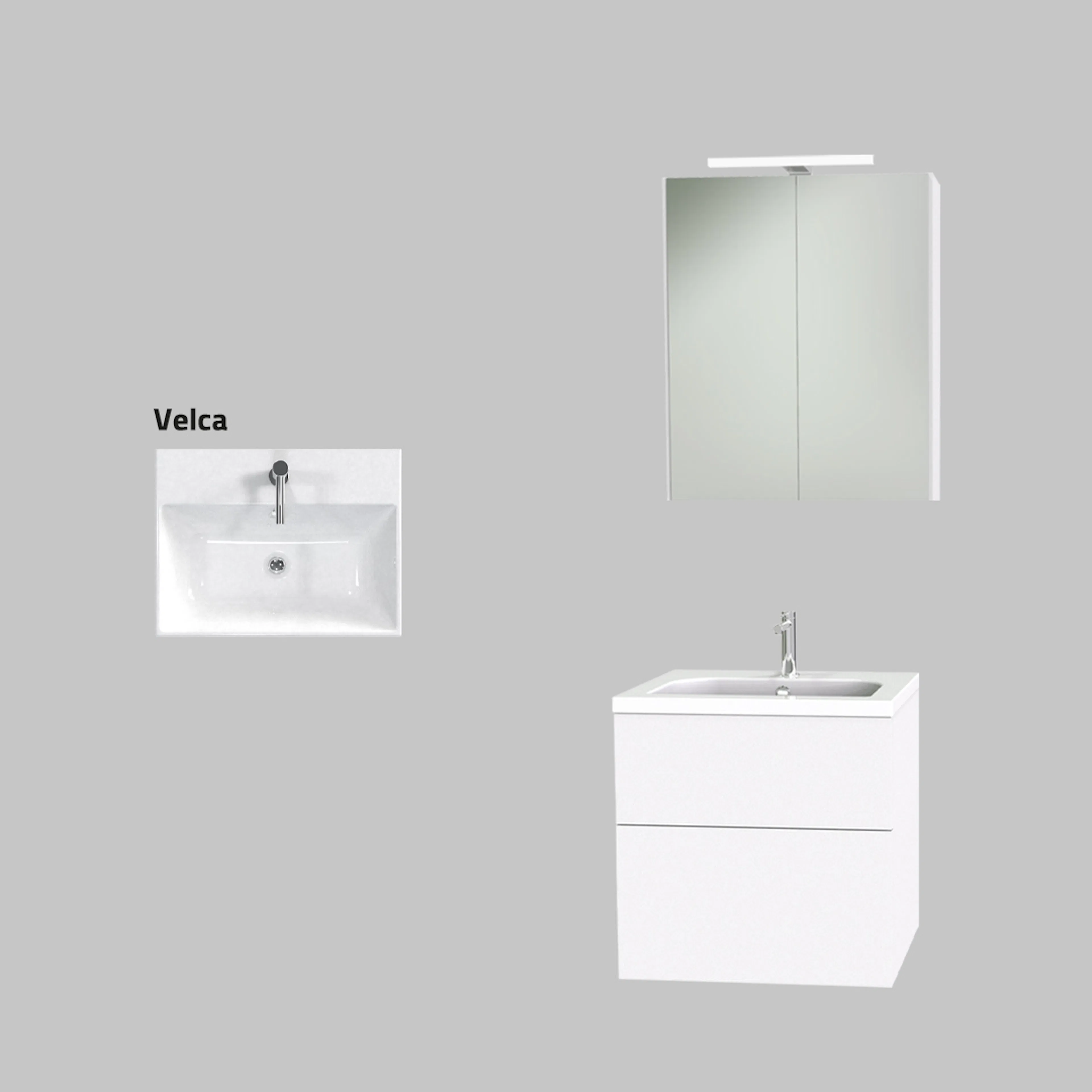 Miller Möbelpaket 60 + 128W1 Velca-format porslinstvättställ