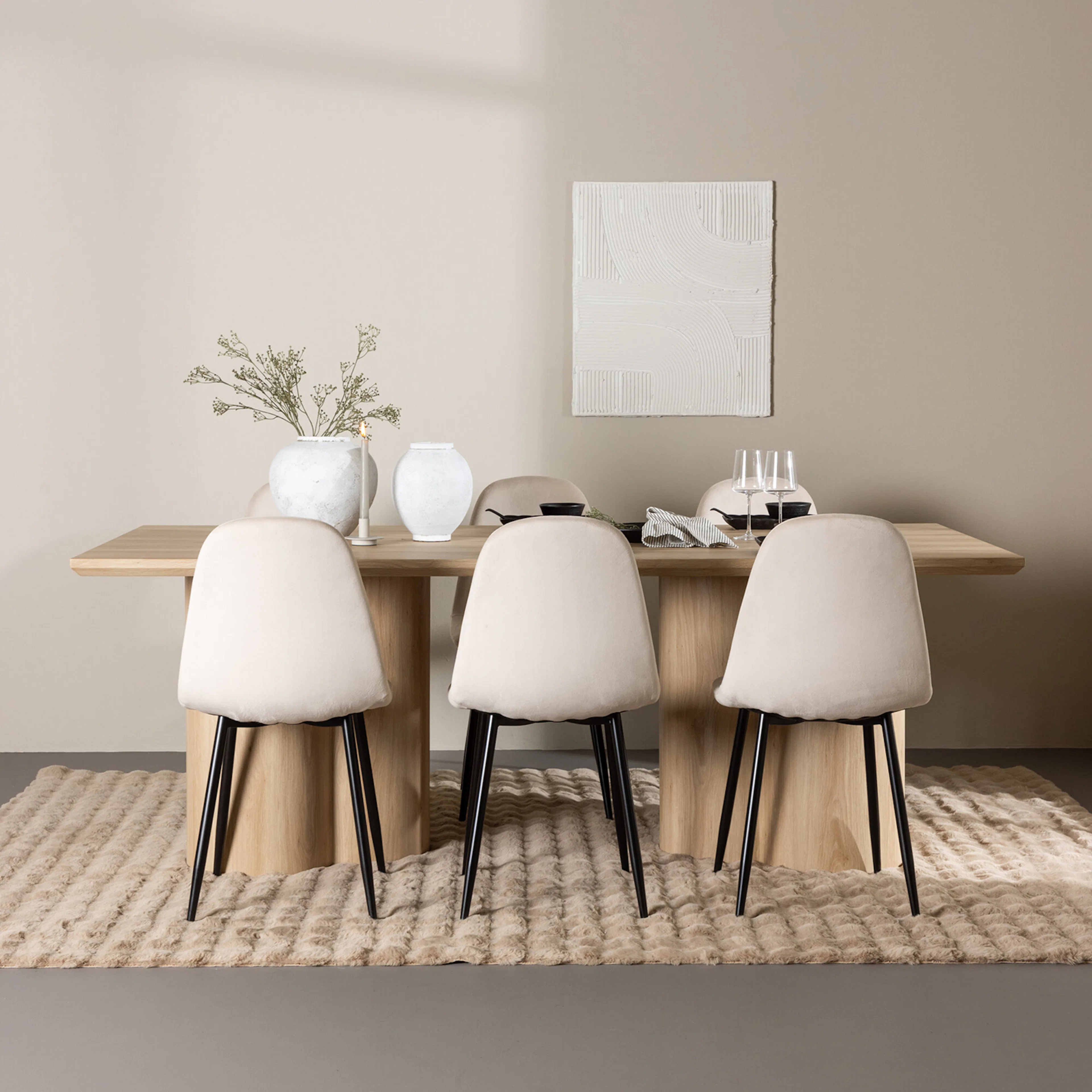 Hvit vask/Beige
