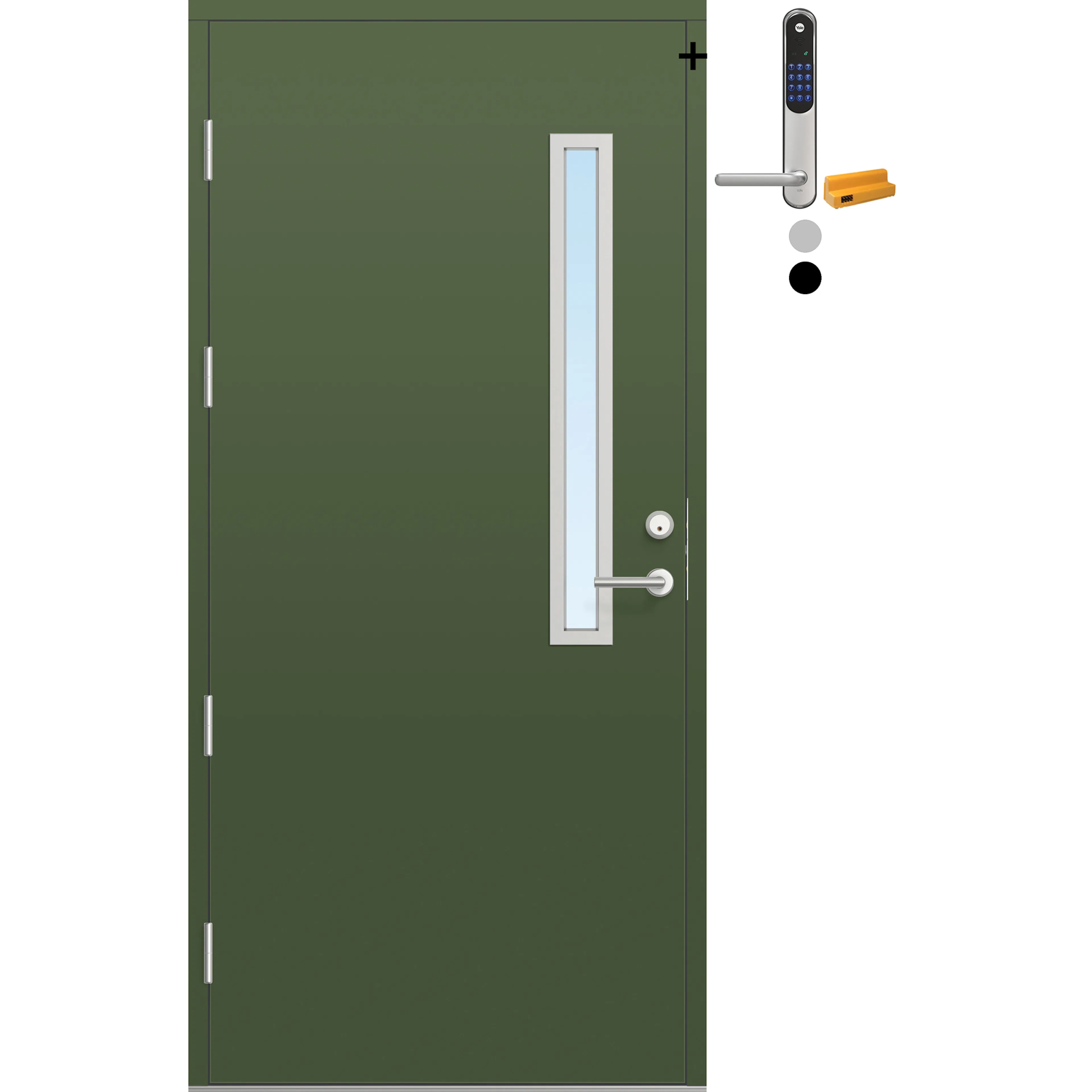 Ytterdør Bygg1 Fjell 12 Klarglass med Yale Doorman Classic Home