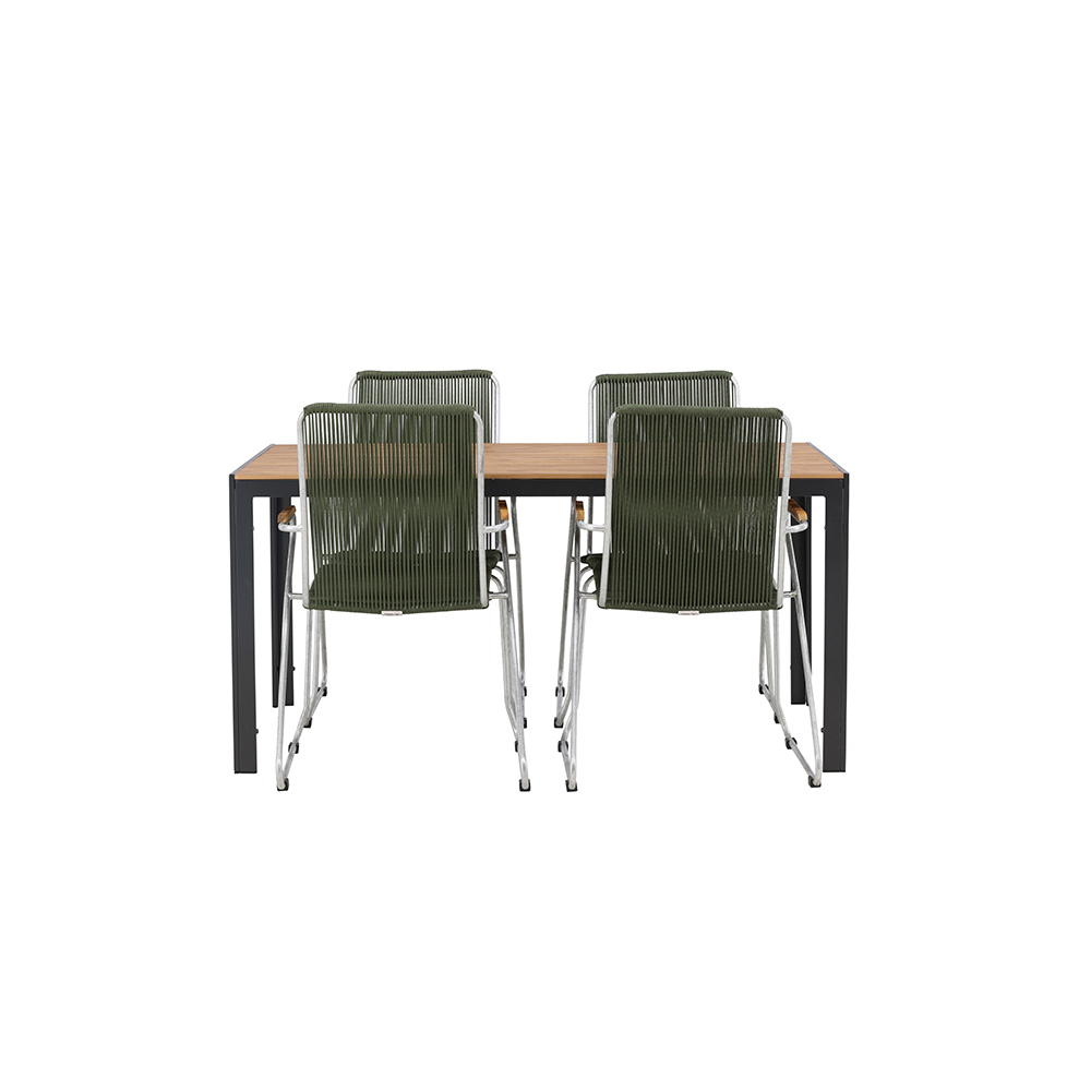 Spisegruppe Venture Home Break Bord med 4 Bois Stoler