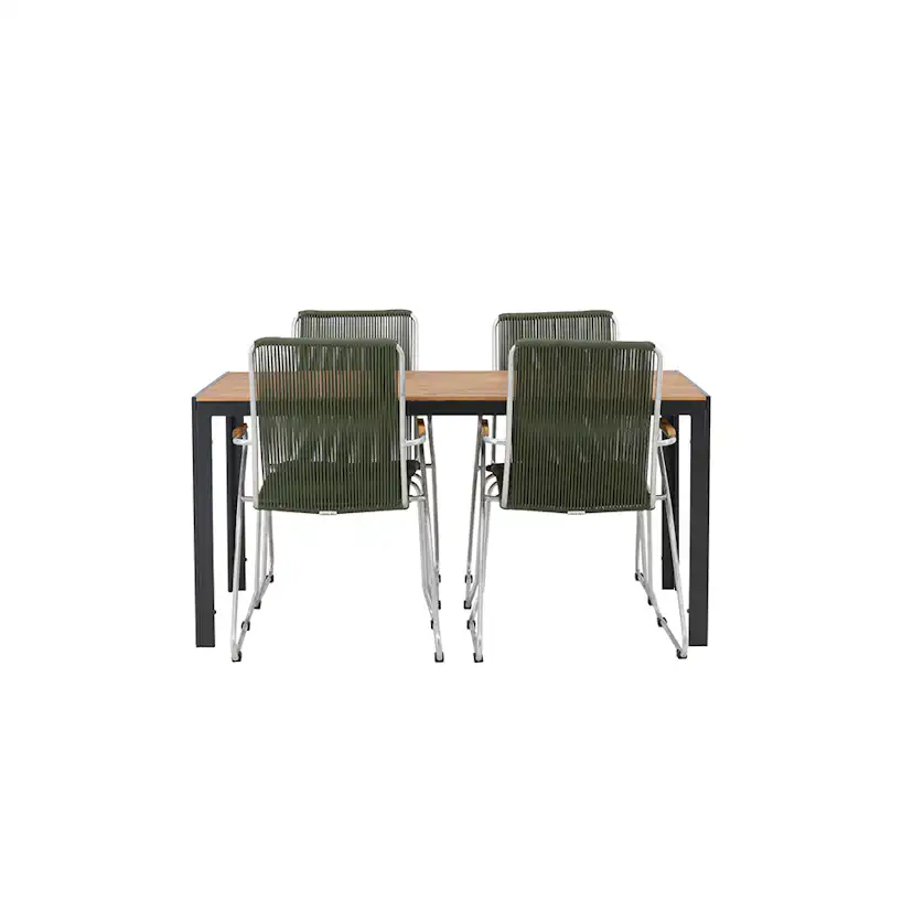 Spisegruppe Venture Home Break Bord med 4 Bois Stoler
