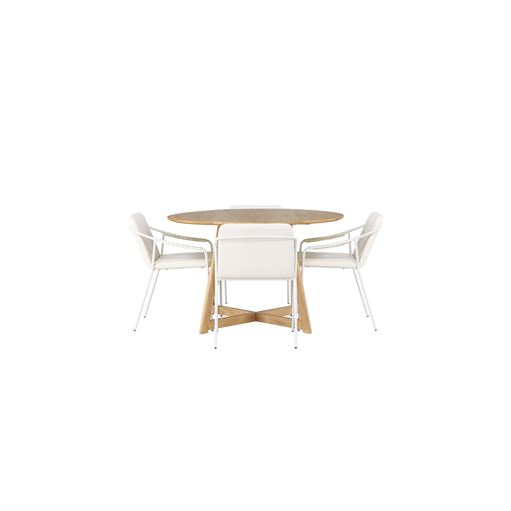 Spisegruppe Venture Home Yakidon Ø120 cm med 4 stk Tvist Stoler