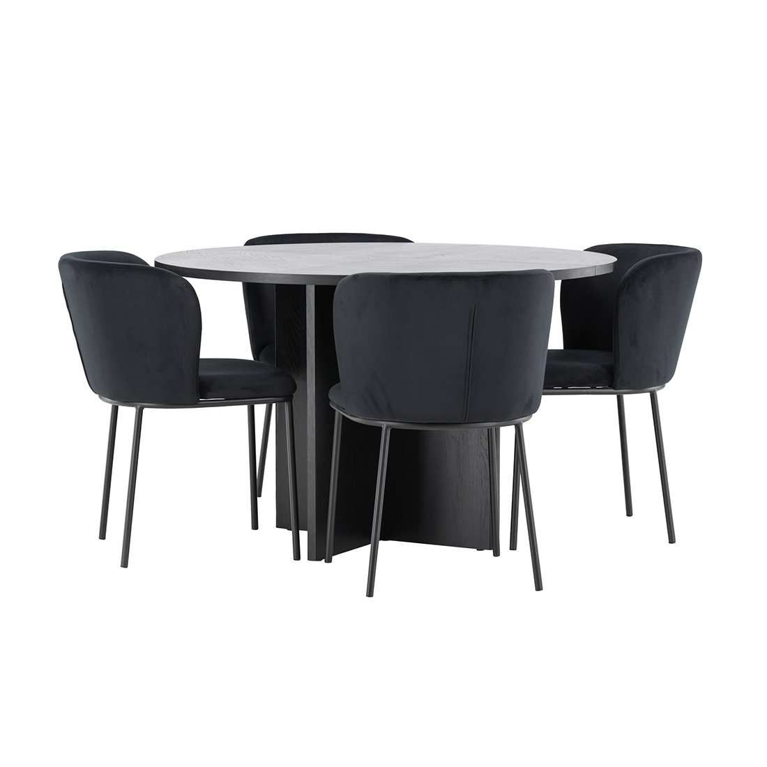 Spisegruppe Venture Home Strada Ø120 cm med 4st Edina Spisestoler